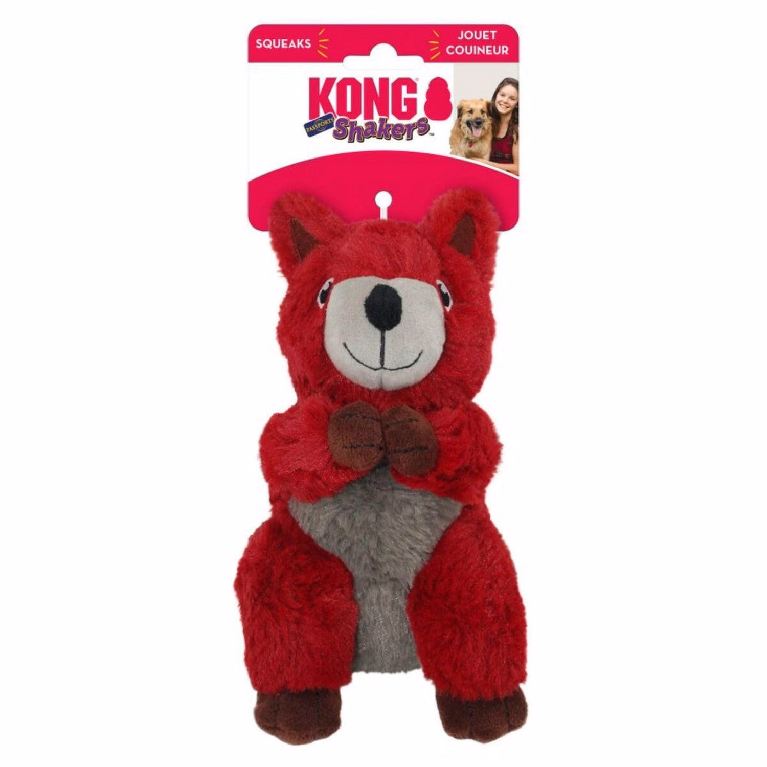 KONG Dog Toy - Shakers Passports Red Squirrel