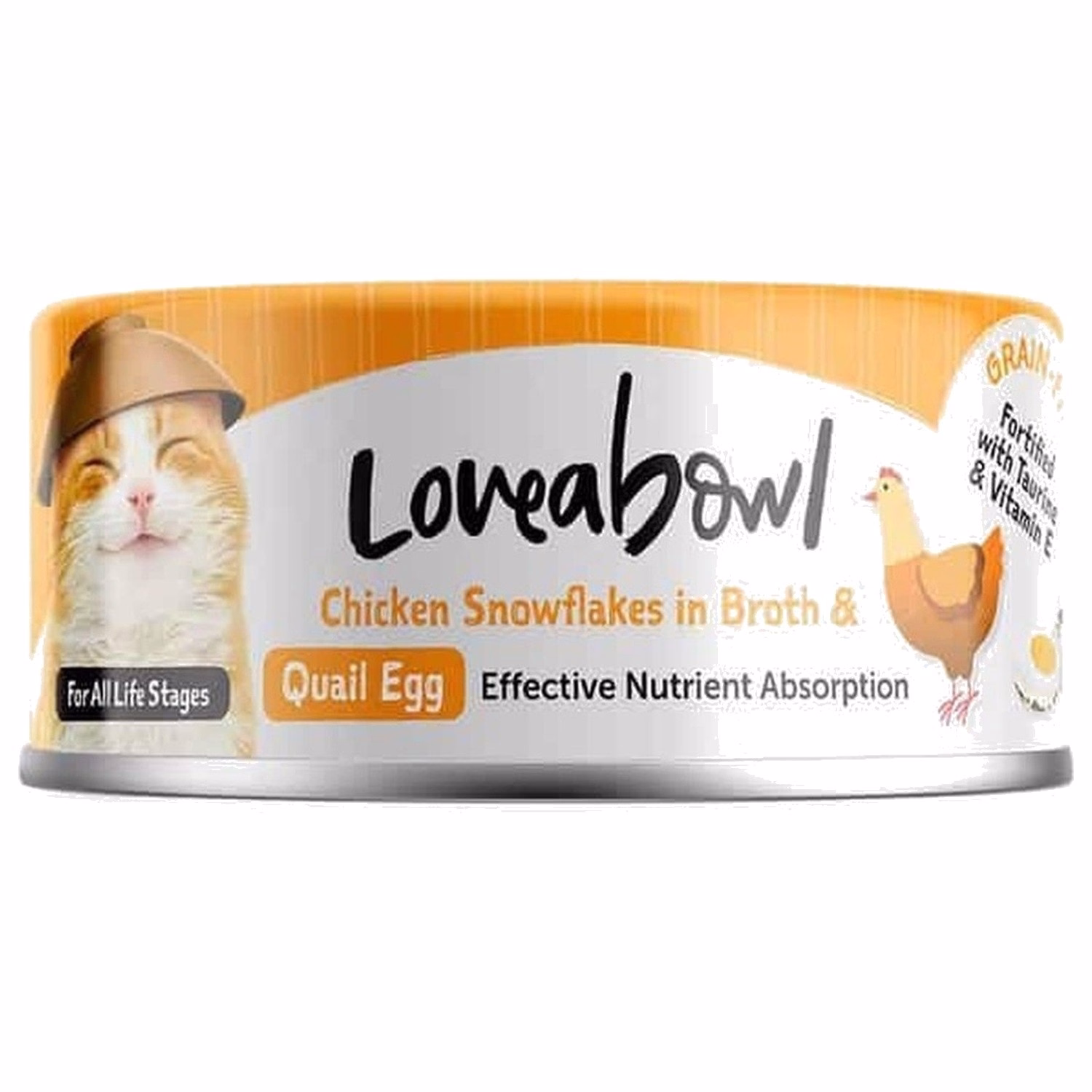 Loveabowl囍碗 無穀物貓罐頭 - 有營嫩雞鵪鶉蛋肉湯 70g