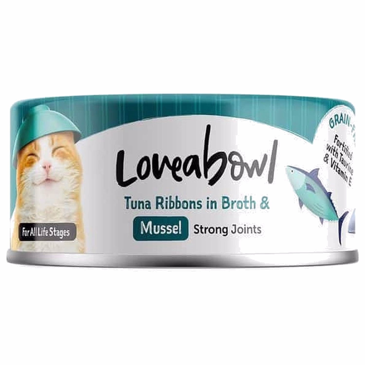 Loveabowl Cat Can - Grain Free Tuna Ribbons In Broth With Mussel 70g