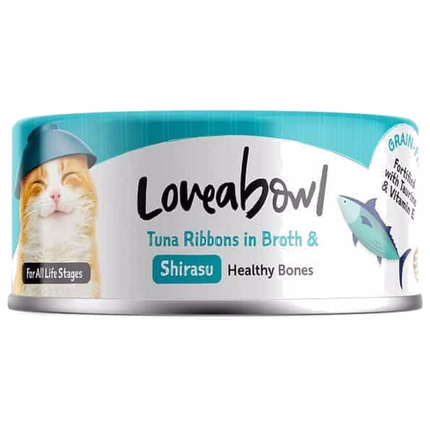 Loveabowl Cat Can - Grain Free Tuna Ribbons In Broth With Shirasu 70g