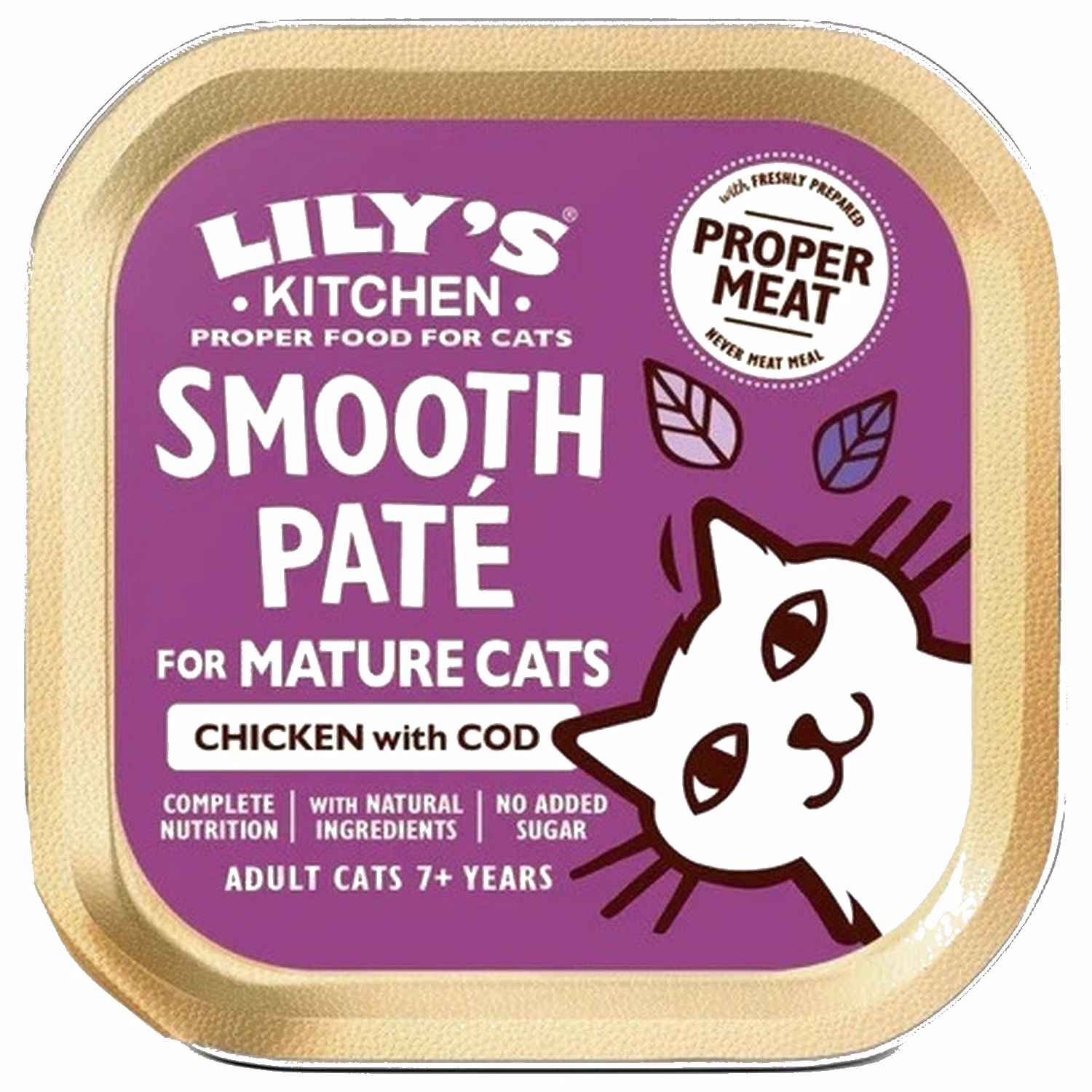 Lilys Kitchen Cat Wet Food - Smooth Pate for Mature & Senior Cats - Chicken with Cod 85g