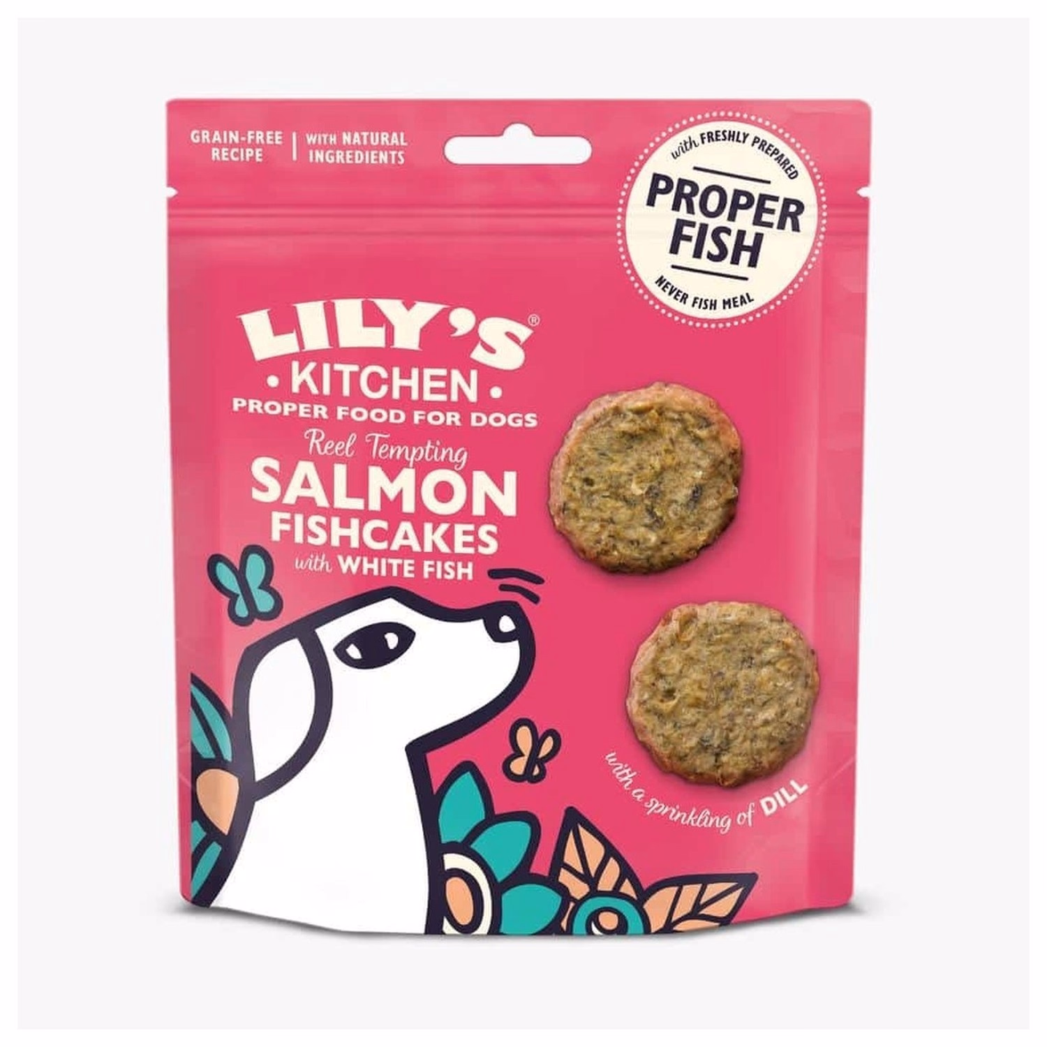 Lilys Kitchen Dog Treat - Reel Tempting Fishcakes with White Fish 70g