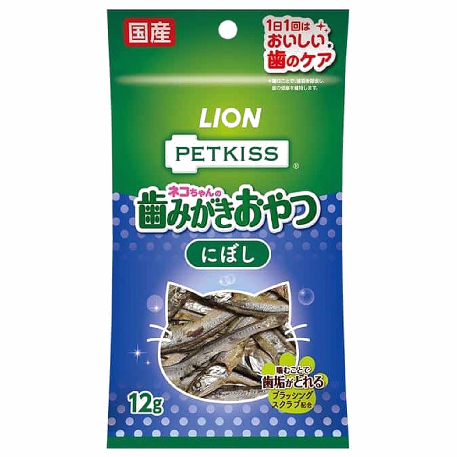 LION PET日本獅王貓小食 - PETKISS - 潔齒沙甸魚 12g