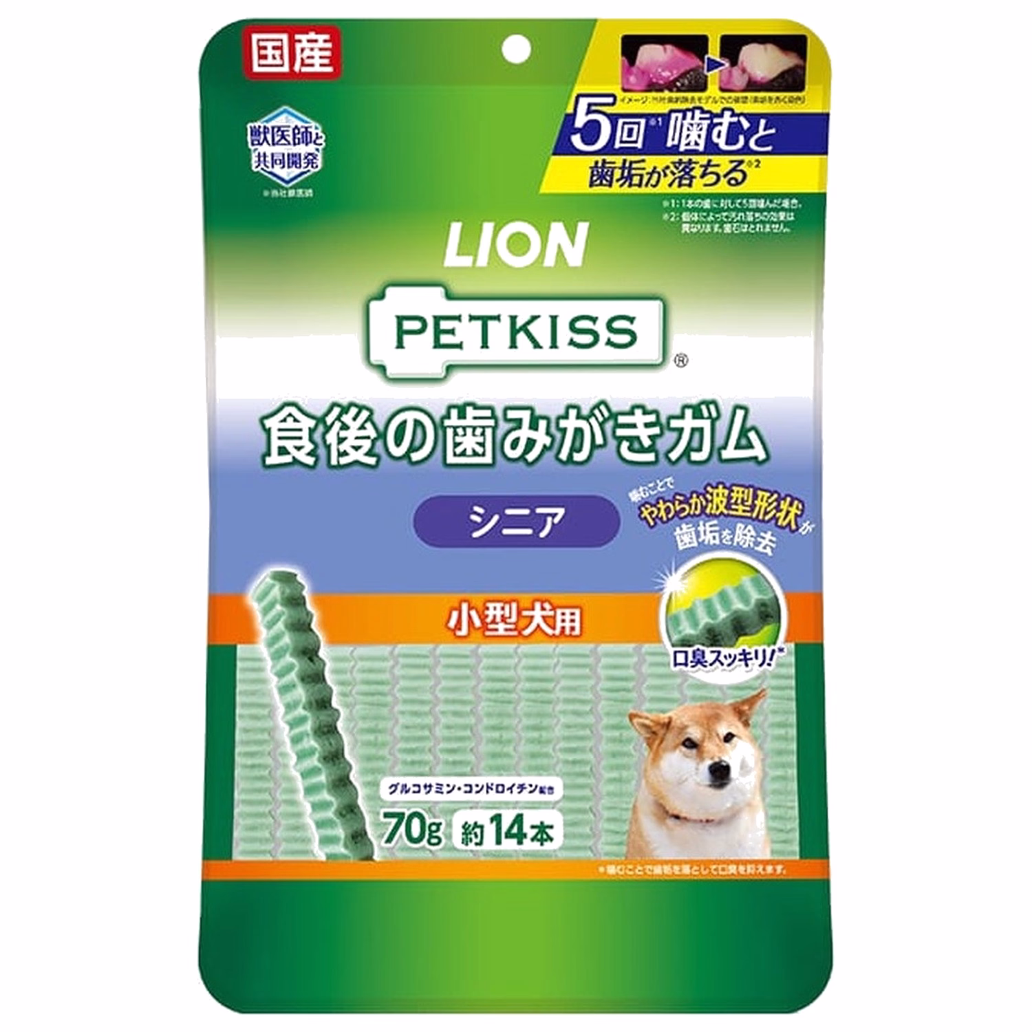 LION PET日本獅王老犬小食 - PETKISS - 小型犬潔齒骨 14支裝 | 70g
