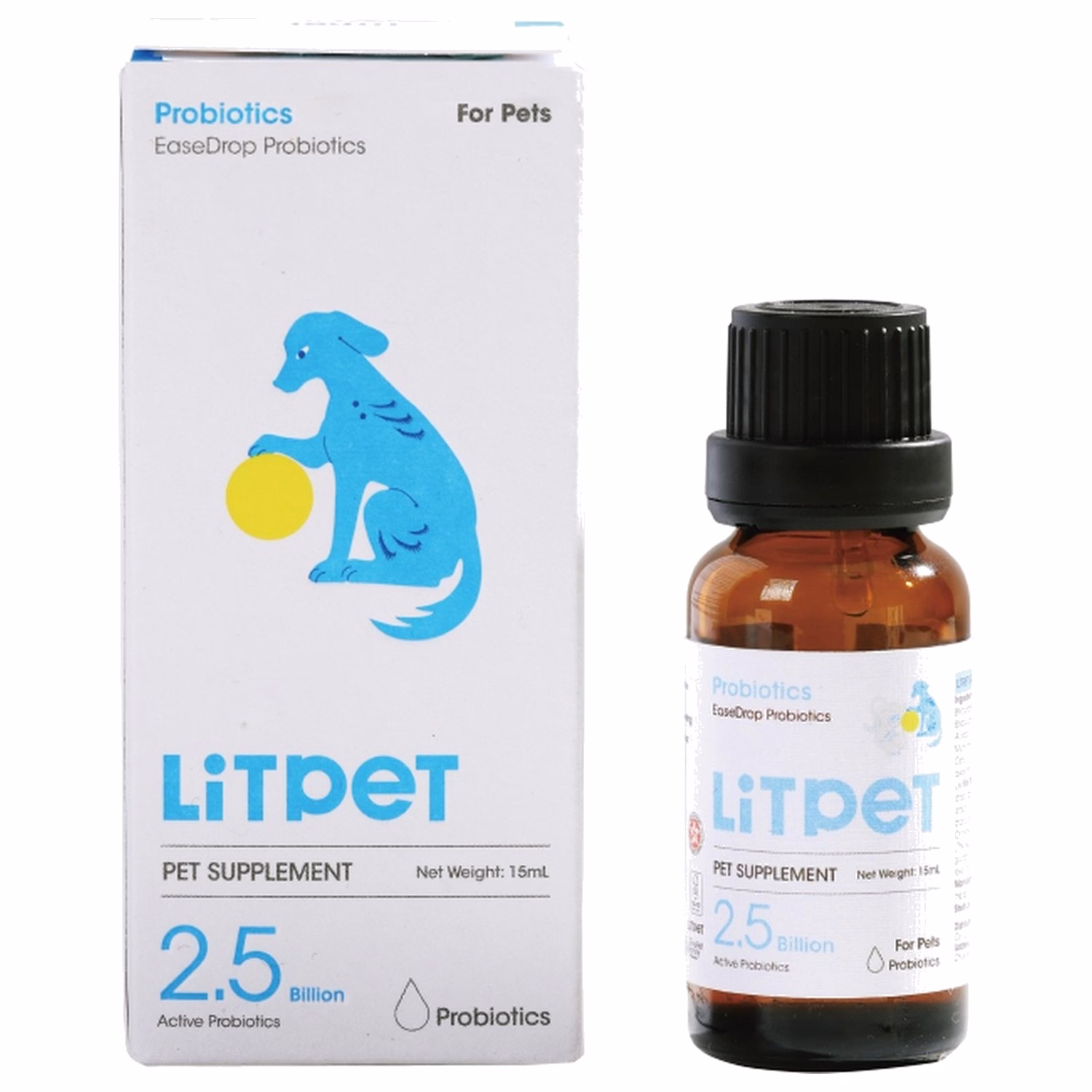 LiTPET EaseDrop LAB4 Probiotics Drops for Dogs & Cats 15ml