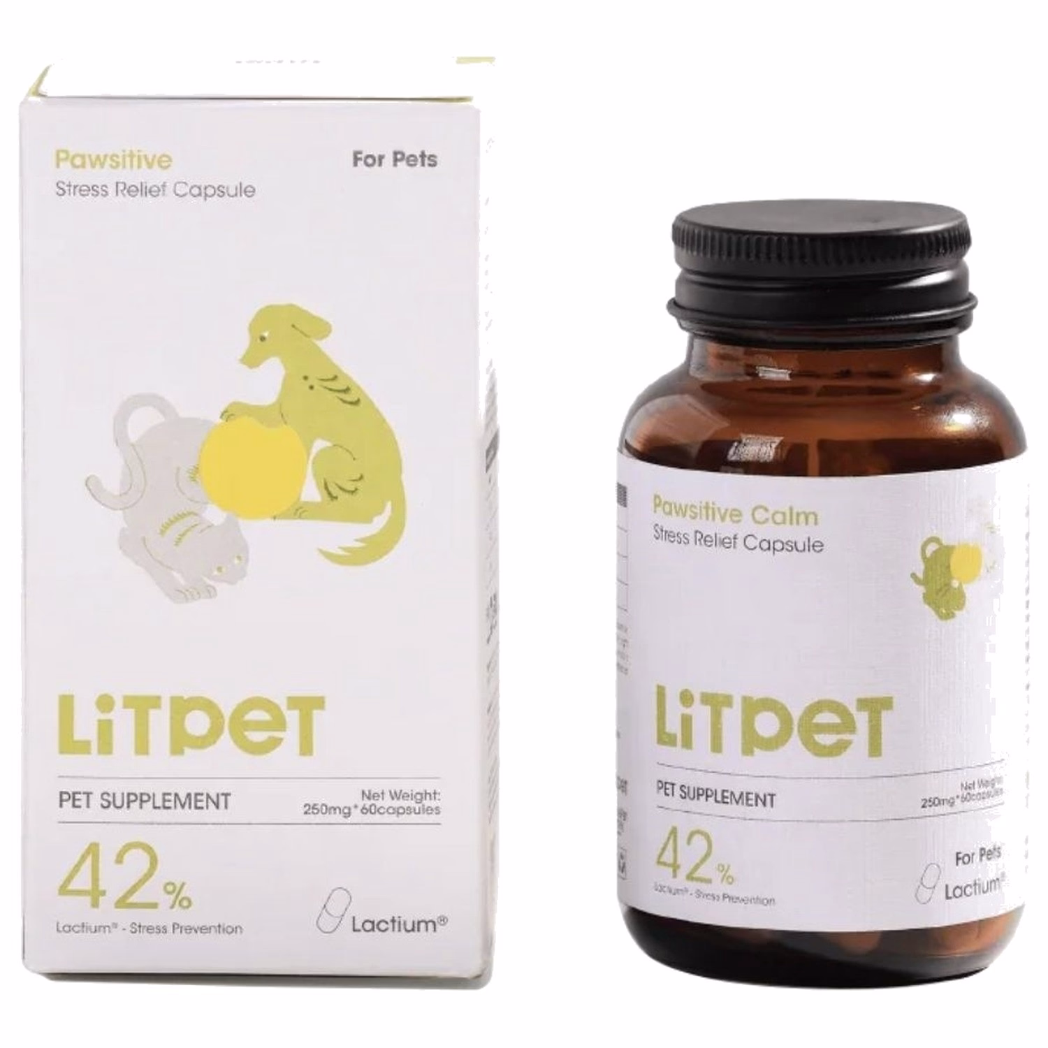 LiTPET 情緒舒緩(含Lactium水解酪蛋白)膠囊 (適合貓狗) 60粒