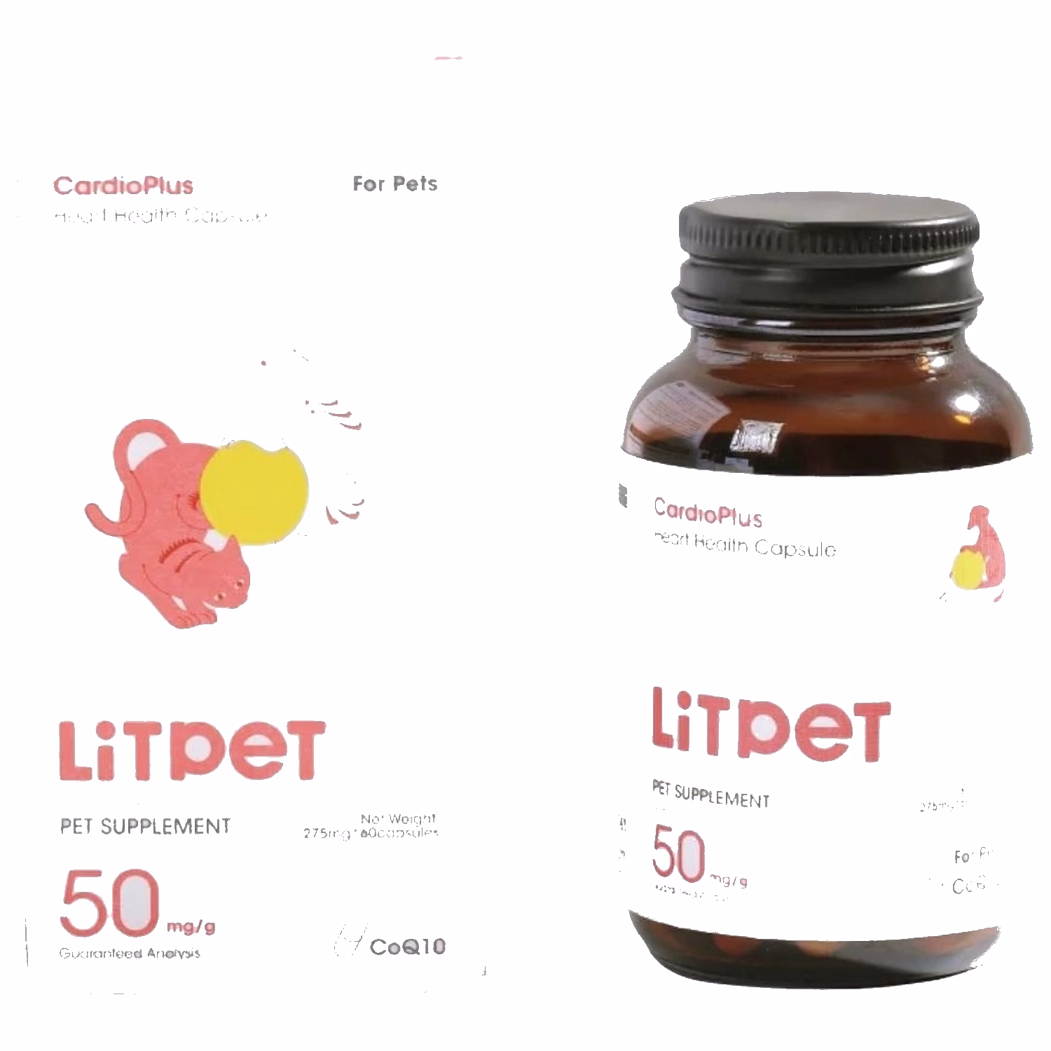 LiTPET CardioPlus Heart Health Support (Coenzyme Q10) Capsules for Dogs & Cats (60 Capsules)