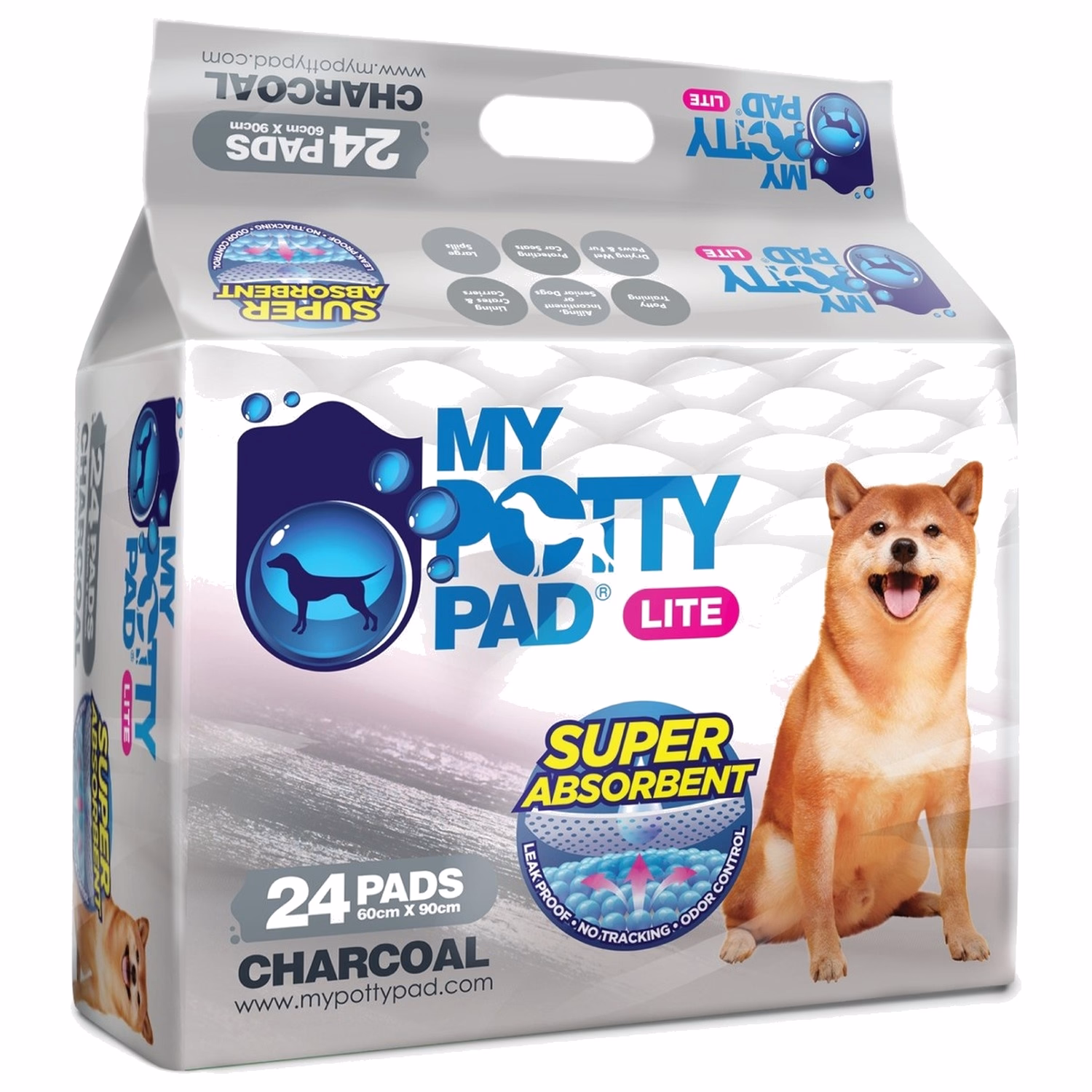My Potty Pad Lite 殿堂級輕薄裝活性炭寵物尿墊 (大碼 - 60 x 90cm - 24片)