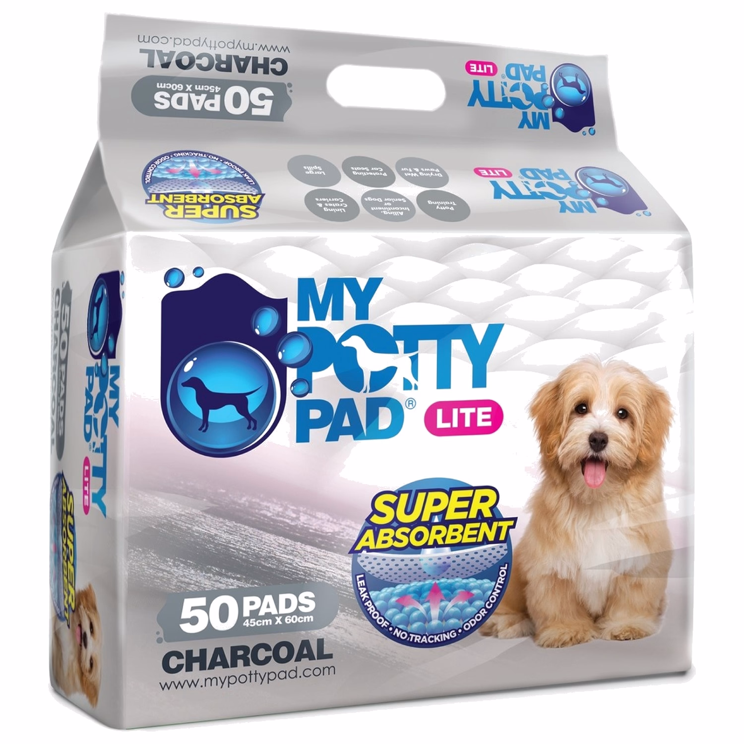 My Potty Pad Lite 殿堂級輕薄裝活性炭寵物尿墊 (中碼 - 45 x 60cm - 50片)