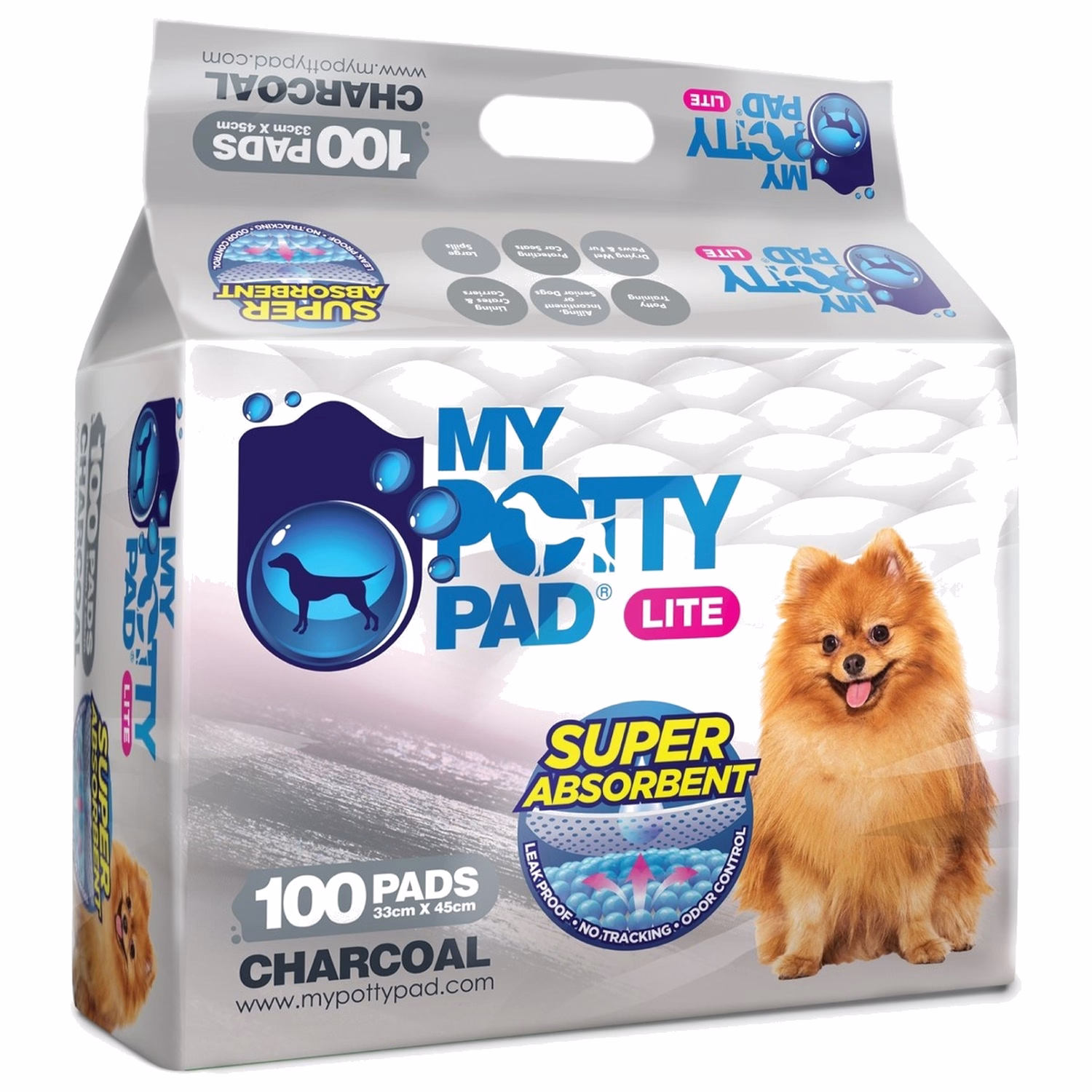 My Potty Pad Lite 殿堂級輕薄裝活性炭寵物尿墊 (中碼 - 33 x 45cm - 100片)