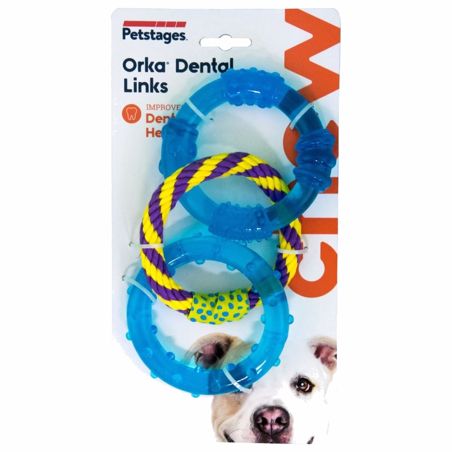 Petstages 益智狗玩具 - Okra健齒連接環 (9.5” x 4”)
