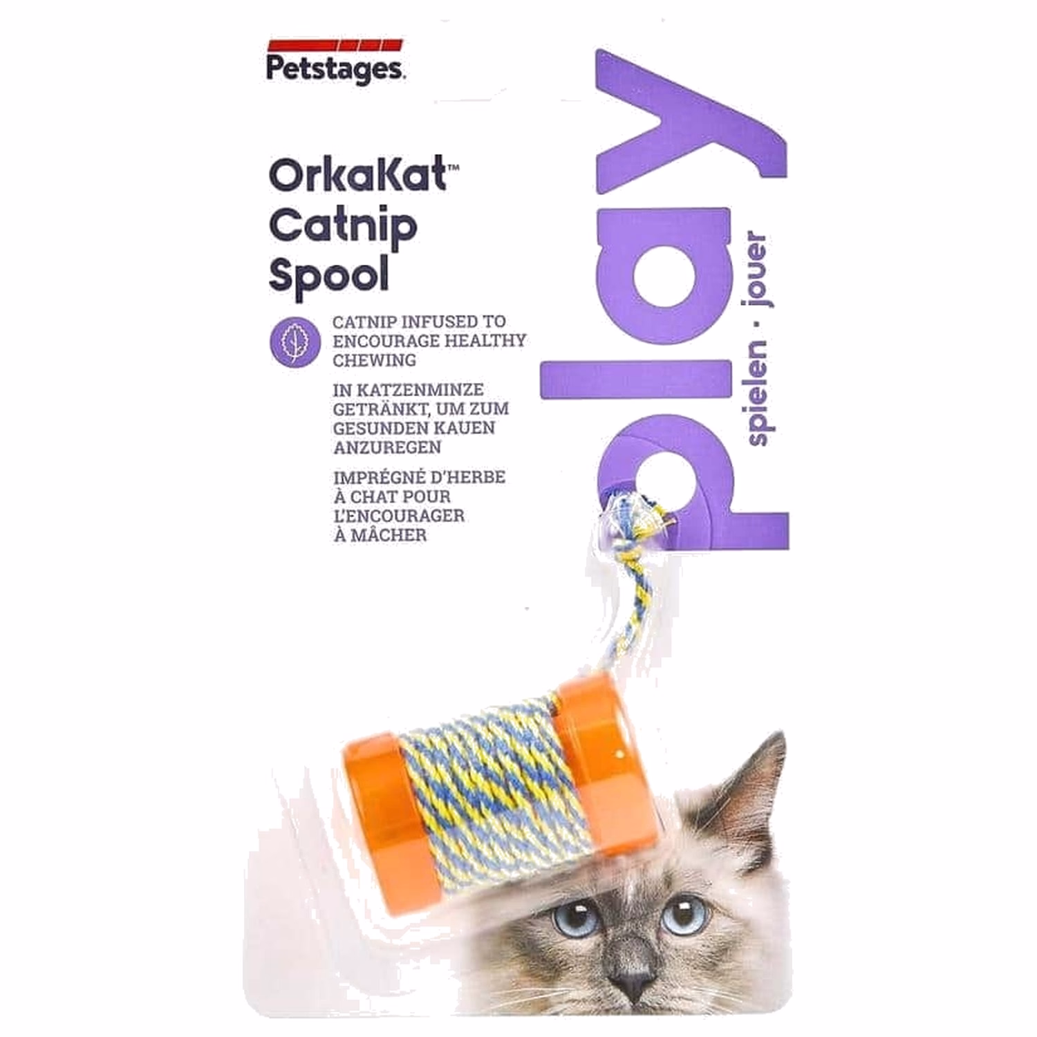Petstages 益智貓玩具 - OrkaKat彈力卷筒 (不規則彈跳的貓草玩具) (2")