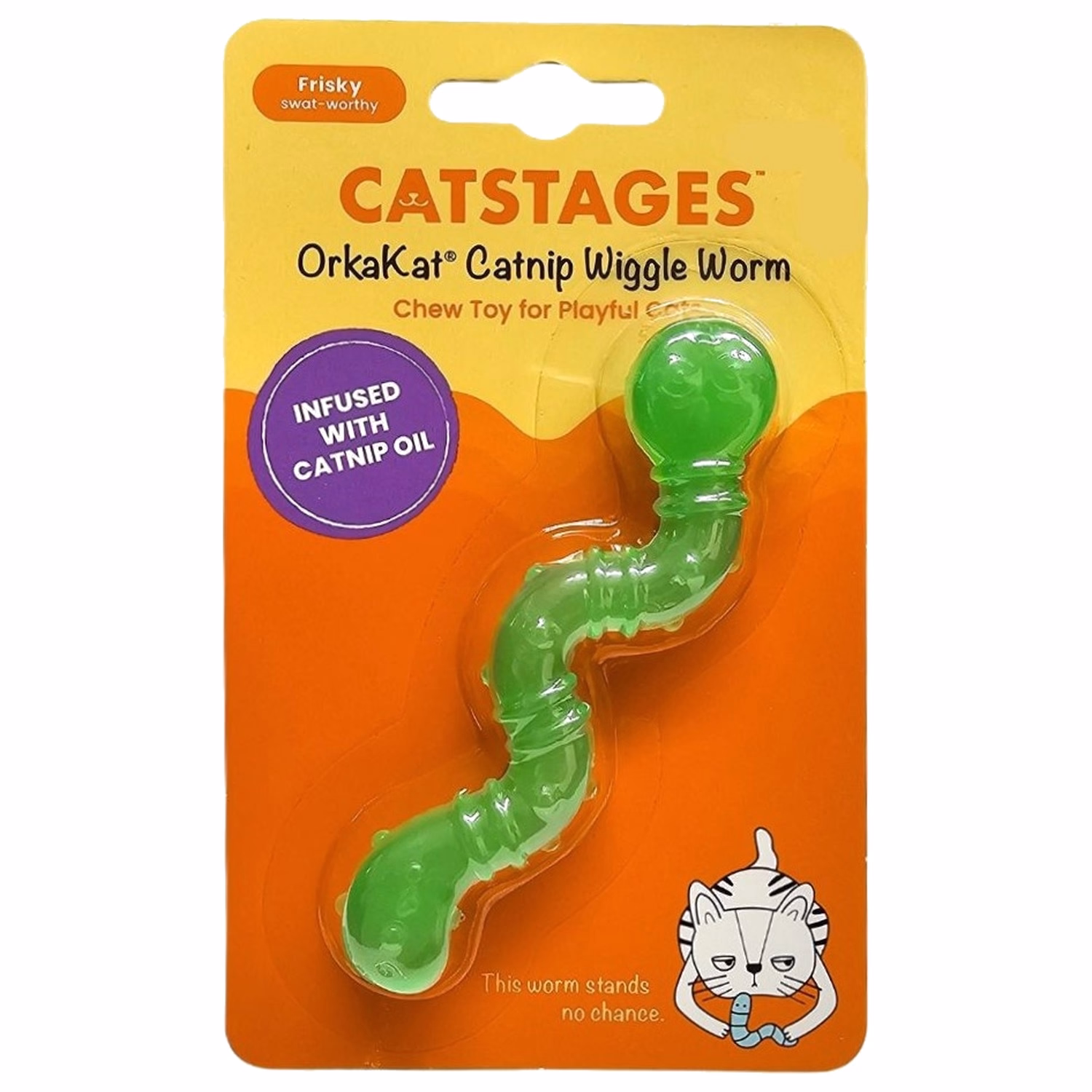 Petstages 益智貓玩具 - OrkaKat果凍毛毛蟲 (內含貓草香味玩具) (4")