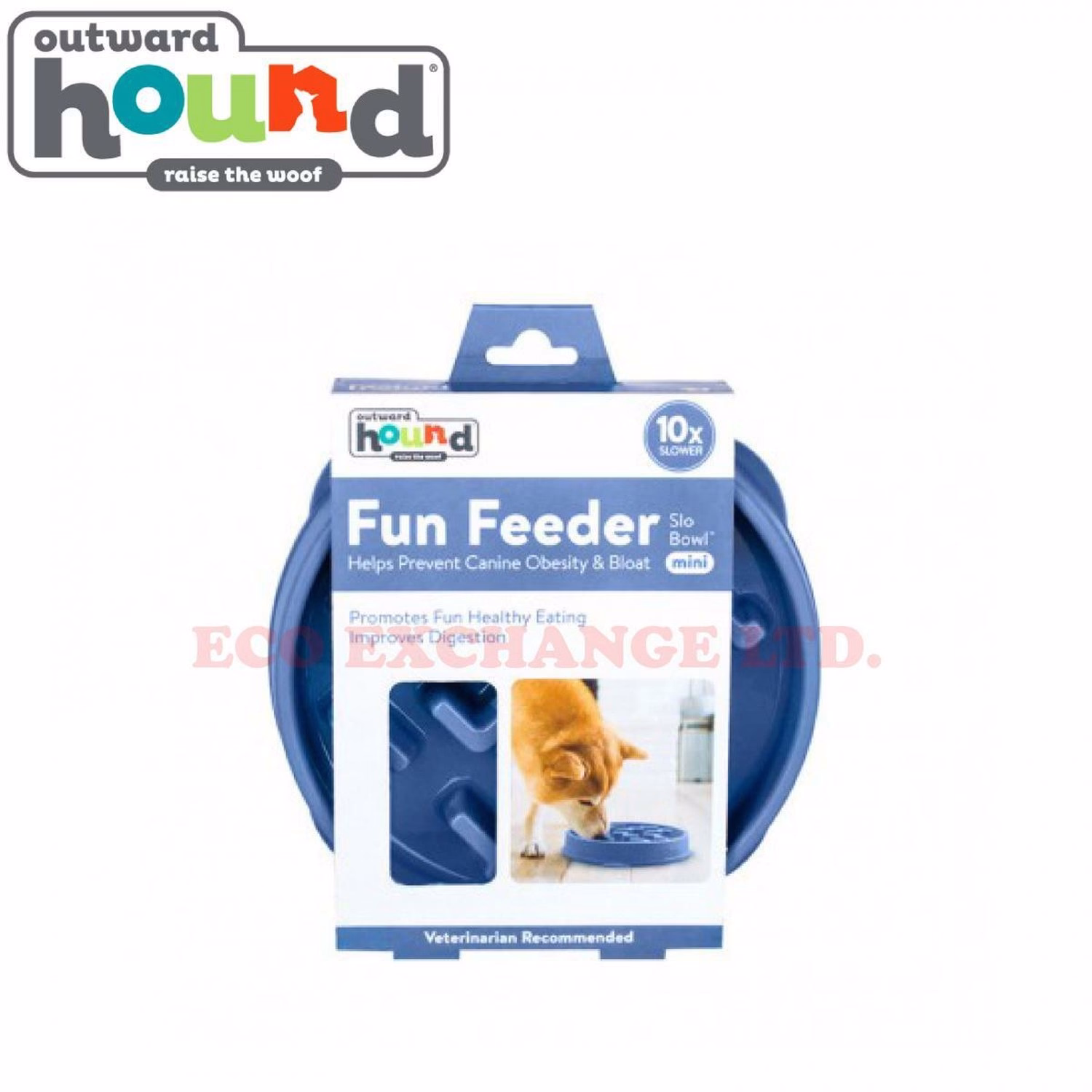 Outward Hound Fun Feeder Slo Bowl - Blue Small