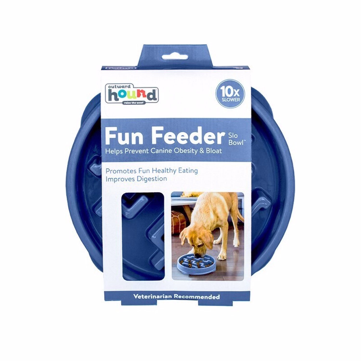 Outward Hound Fun Feeder Slo Bowl - Blue Large