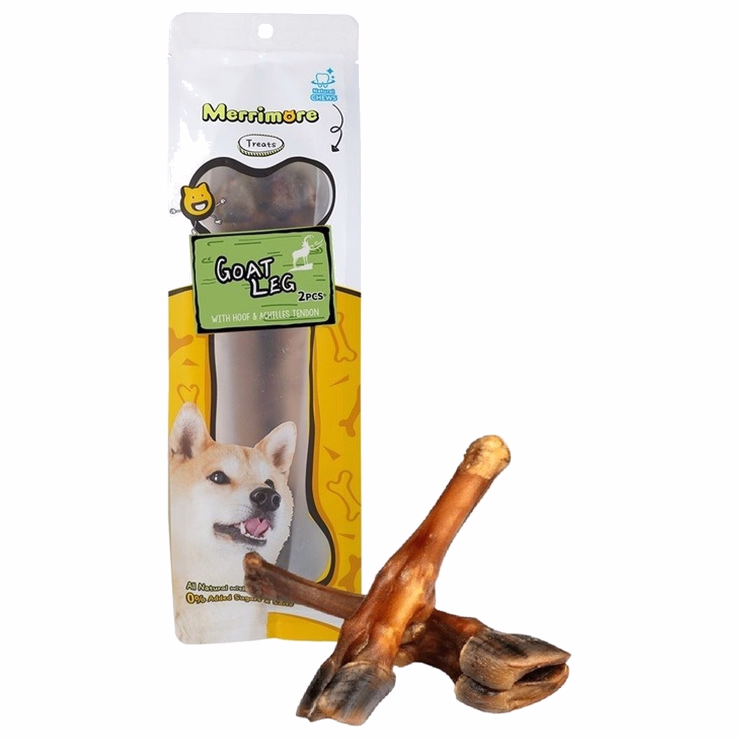 Merrimore Dog Treat - Air Dried Goat Leg with Hoof (2pcs)