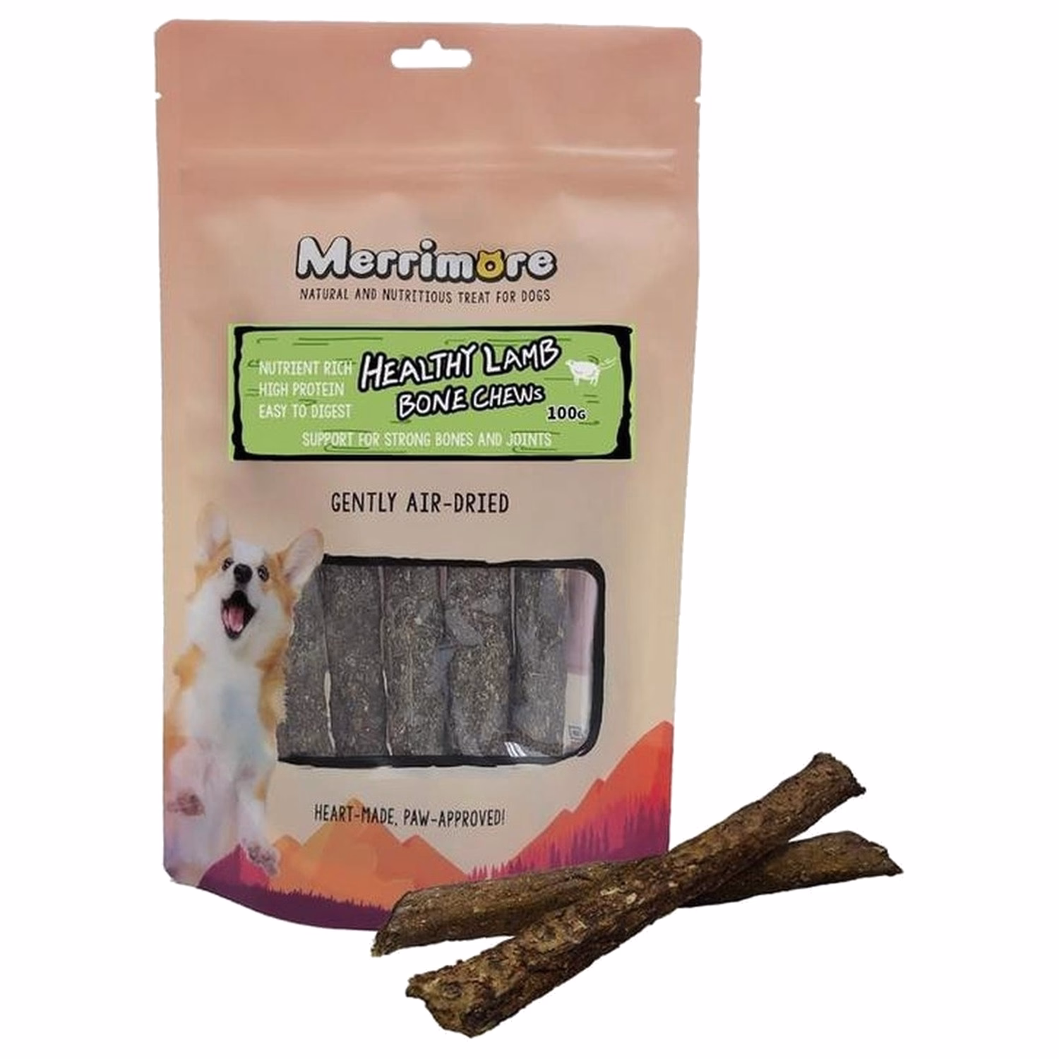 Merrimore 狗小食 - 風乾羊薈健骼棒 100g