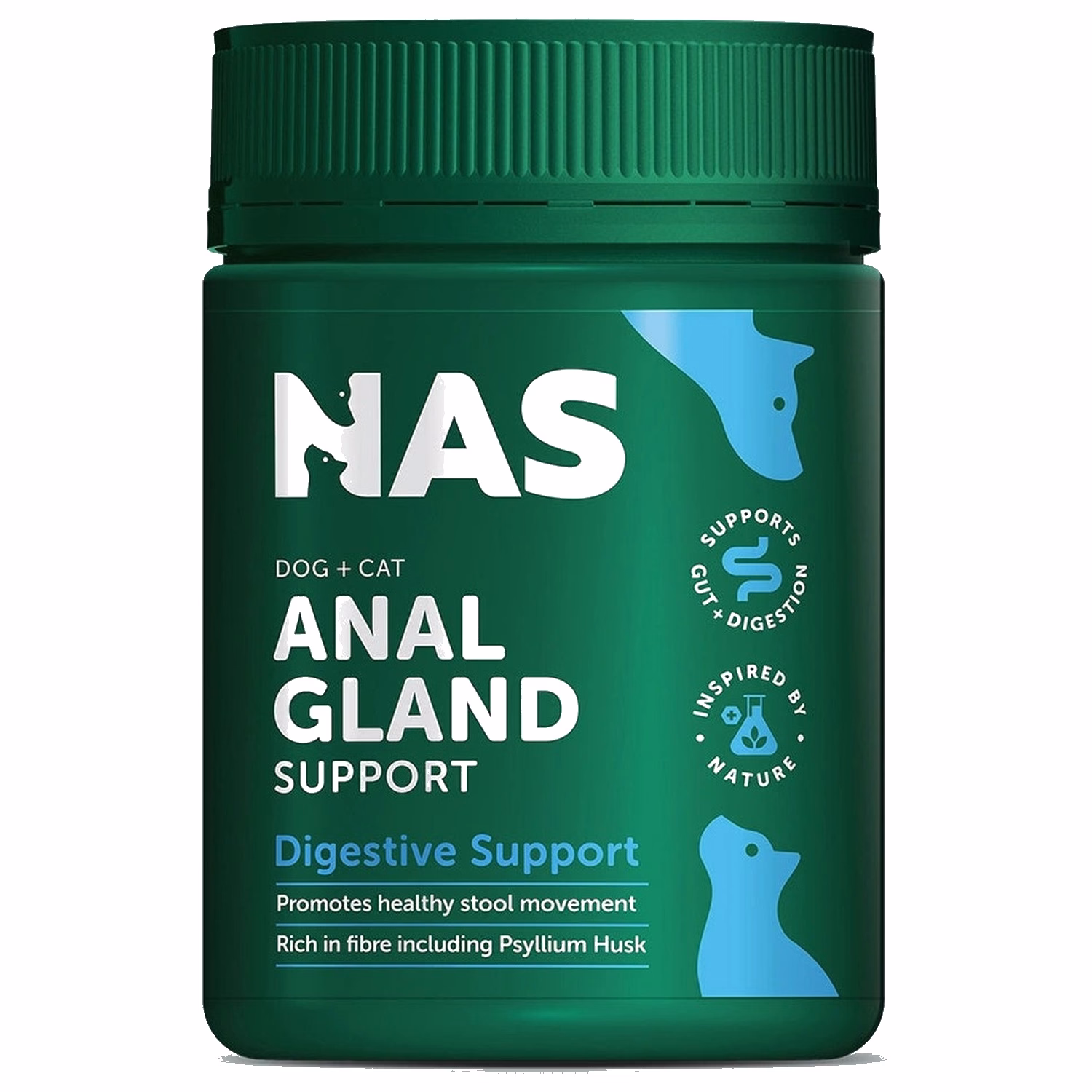 Natural Animal Solutions (NAS) Anal Gland Support (Promotes healthy stool movement) for Dogs & Cats 120g