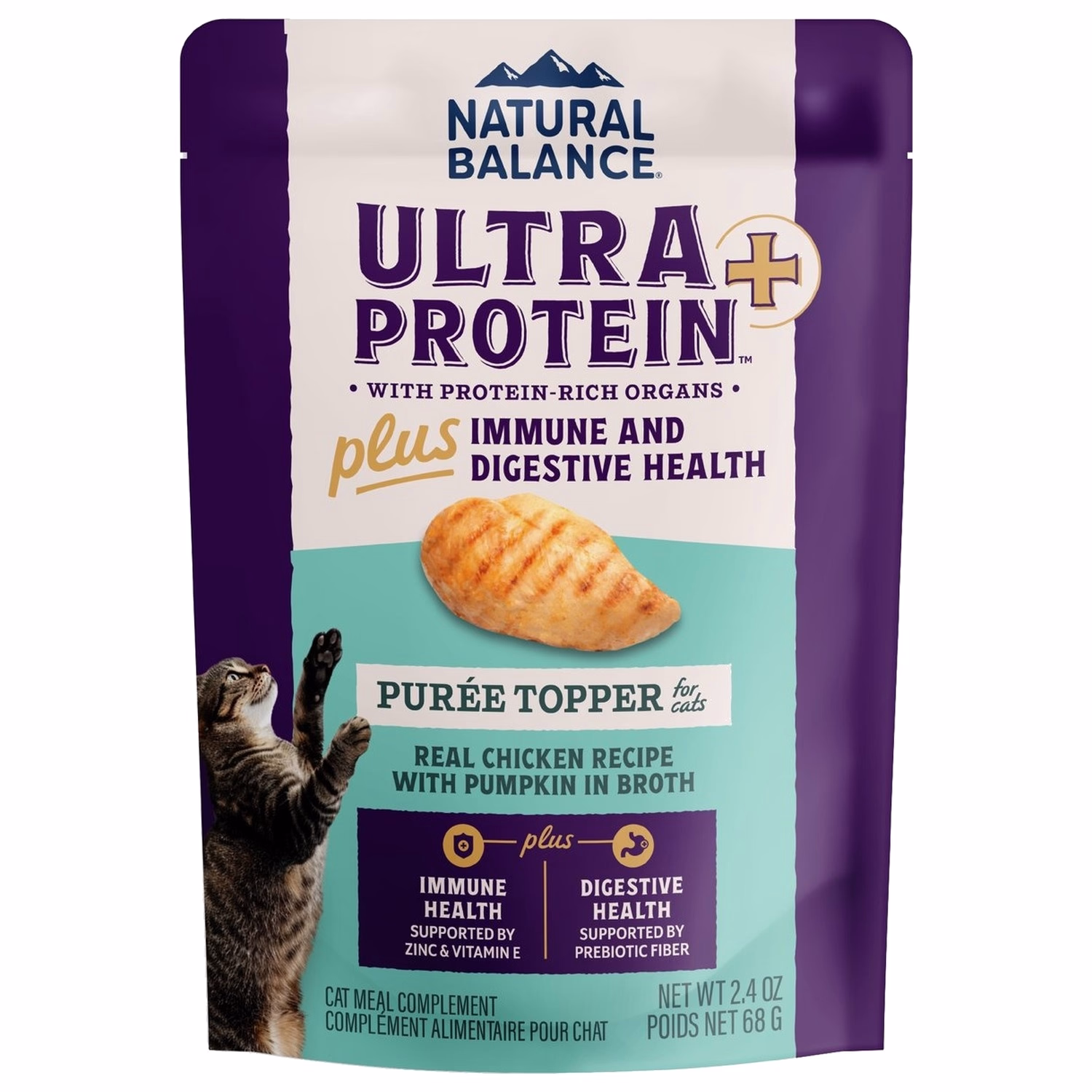 Natural Balance Cat Pouch - Ultra Protein+ Immune & Digestive Health - Chicken with Pumpkin Puree 2.4oz
