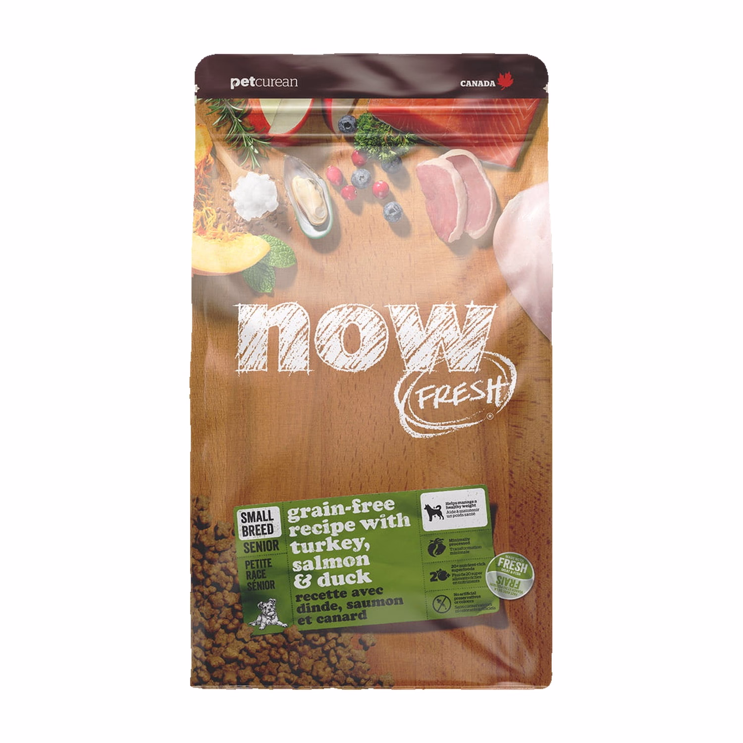 Now Fresh Dog Food - Small Breed Senior - Grain Free Turkey Duck & Salmon