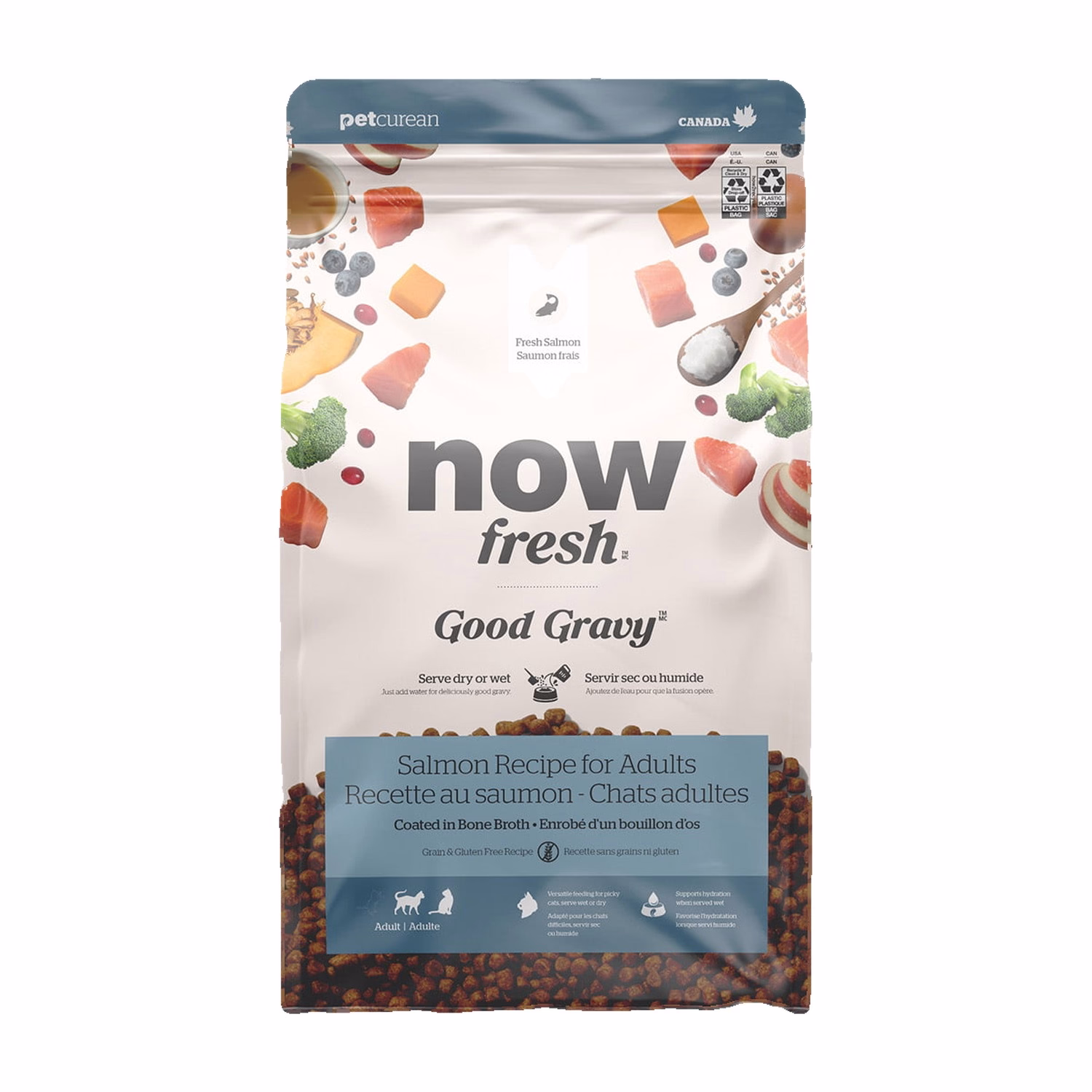NOW Fresh 無榖物貓乾糧 - 香濃火雞骨湯外層乾糧 - 三文魚配方 8lb - EXP 25-01-2027