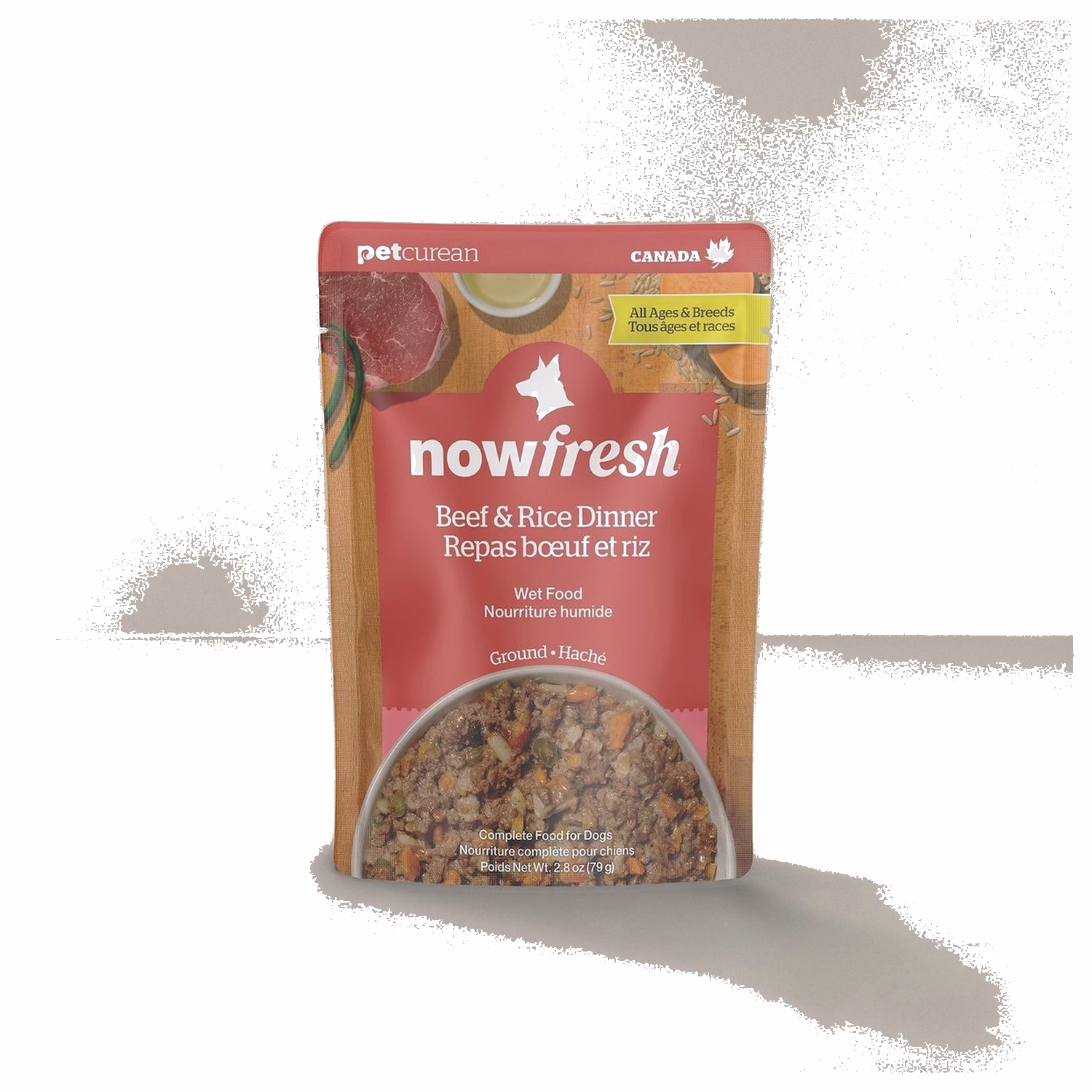 Now Fresh Dog Pouch - Beef & Rice Dinner 2.8oz | 79g