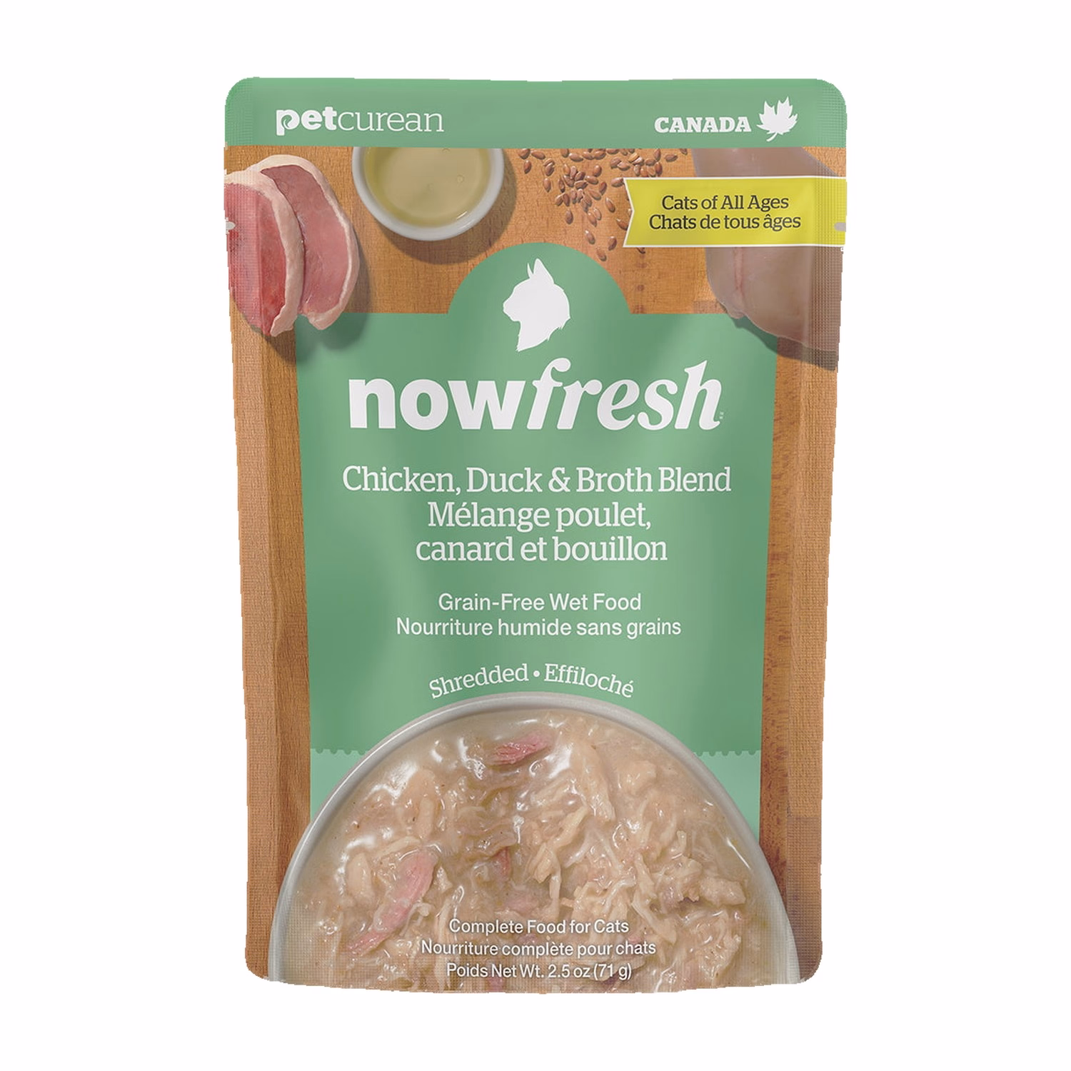 NOW Fresh 全貓濕糧 - 雞肉及鴨肉肉絲湯包 2.5oz | 71g