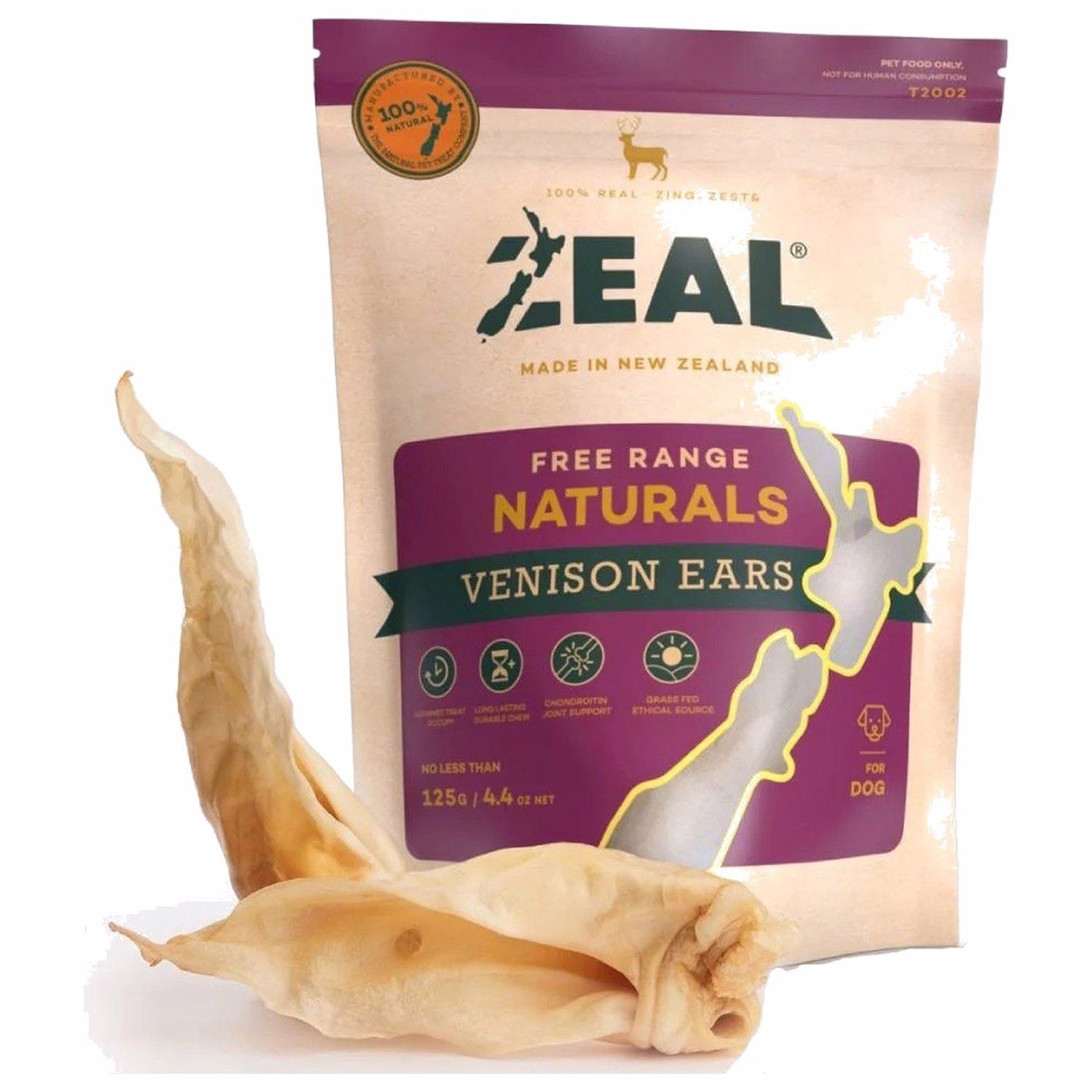 Zeal天然狗小食 - 紐西蘭鹿耳 125g