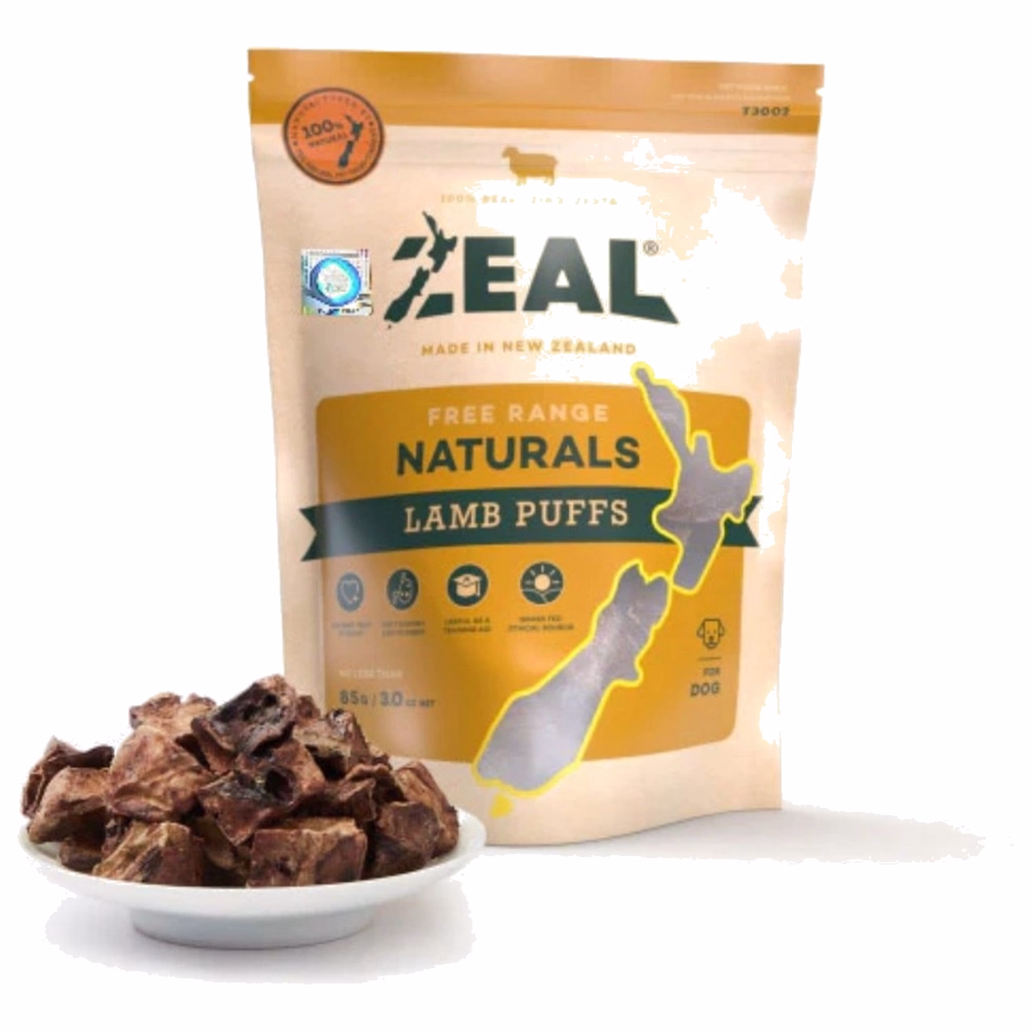 Zeal Dog Treat - Natural Lamb Puffs 85g