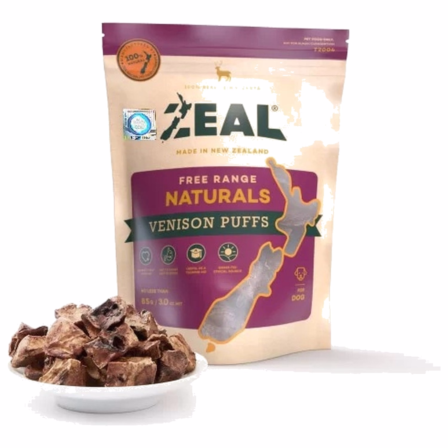 Zeal Dog Treat - Natural Venison Puffs 85g