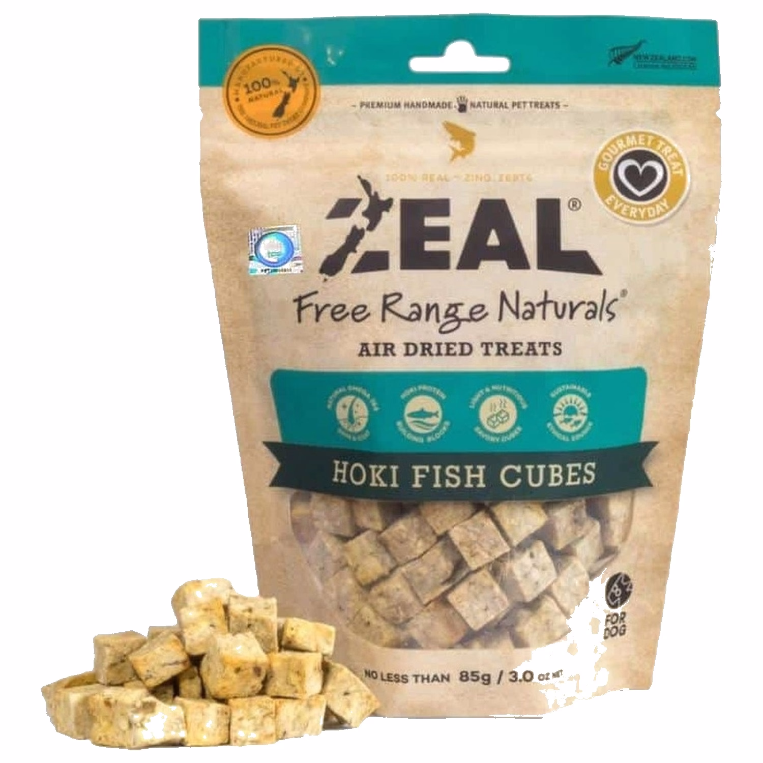 Zeal Dog Treat - Natural NZ Hoki Fish Cubes 85g