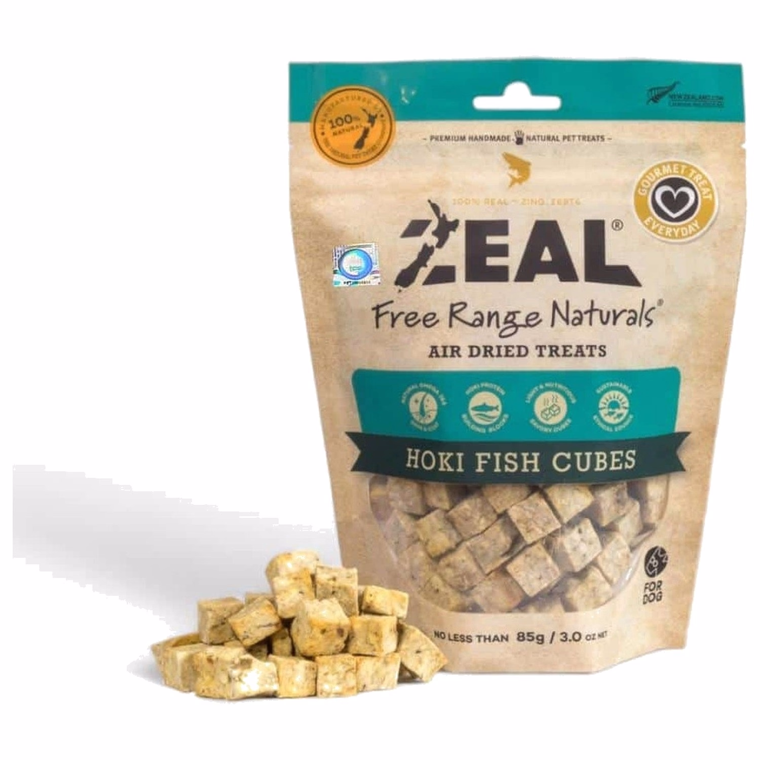Zeal天然狗小食 - 紐西蘭藍鱈魚粒 85g