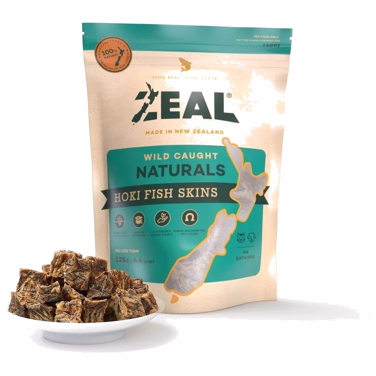 Zeal天然貓狗小食 - 紐西蘭藍鱈魚皮 125g