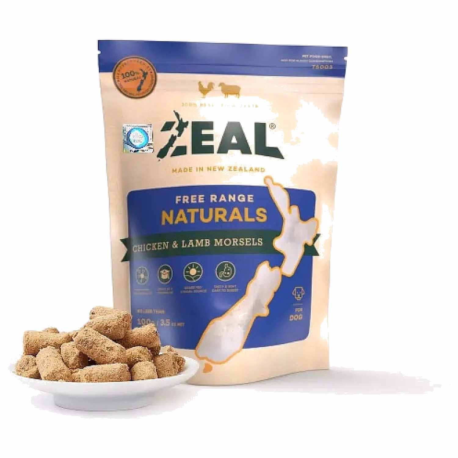 Zeal天然狗小食 - 凍乾脫水系列 - 雞羊肉 100g