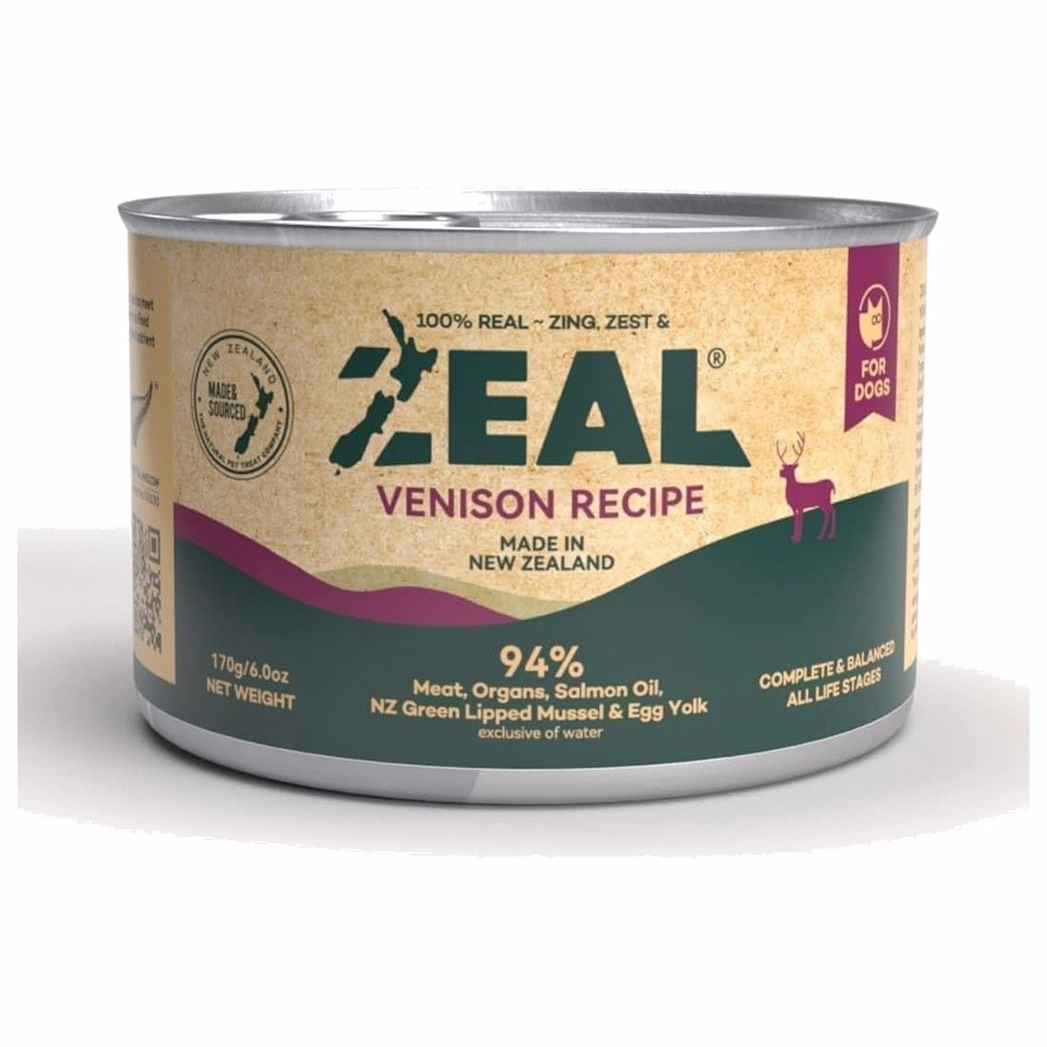 Zeal Dog Can Food - Grain Free Venison 170g