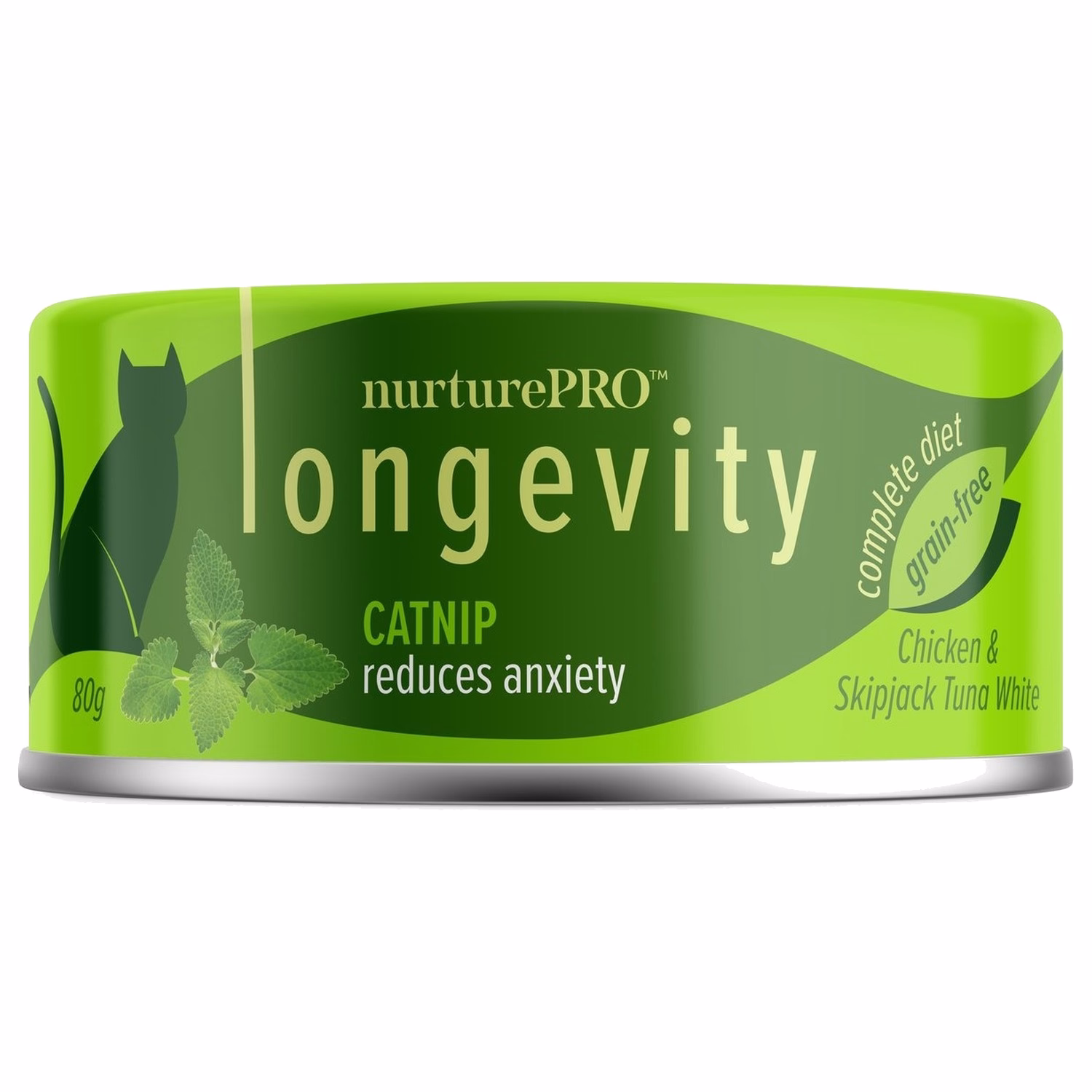 Nurture Pro Longevity Cat Can - Chicken & Skipjack Tuna with Catnip 80g