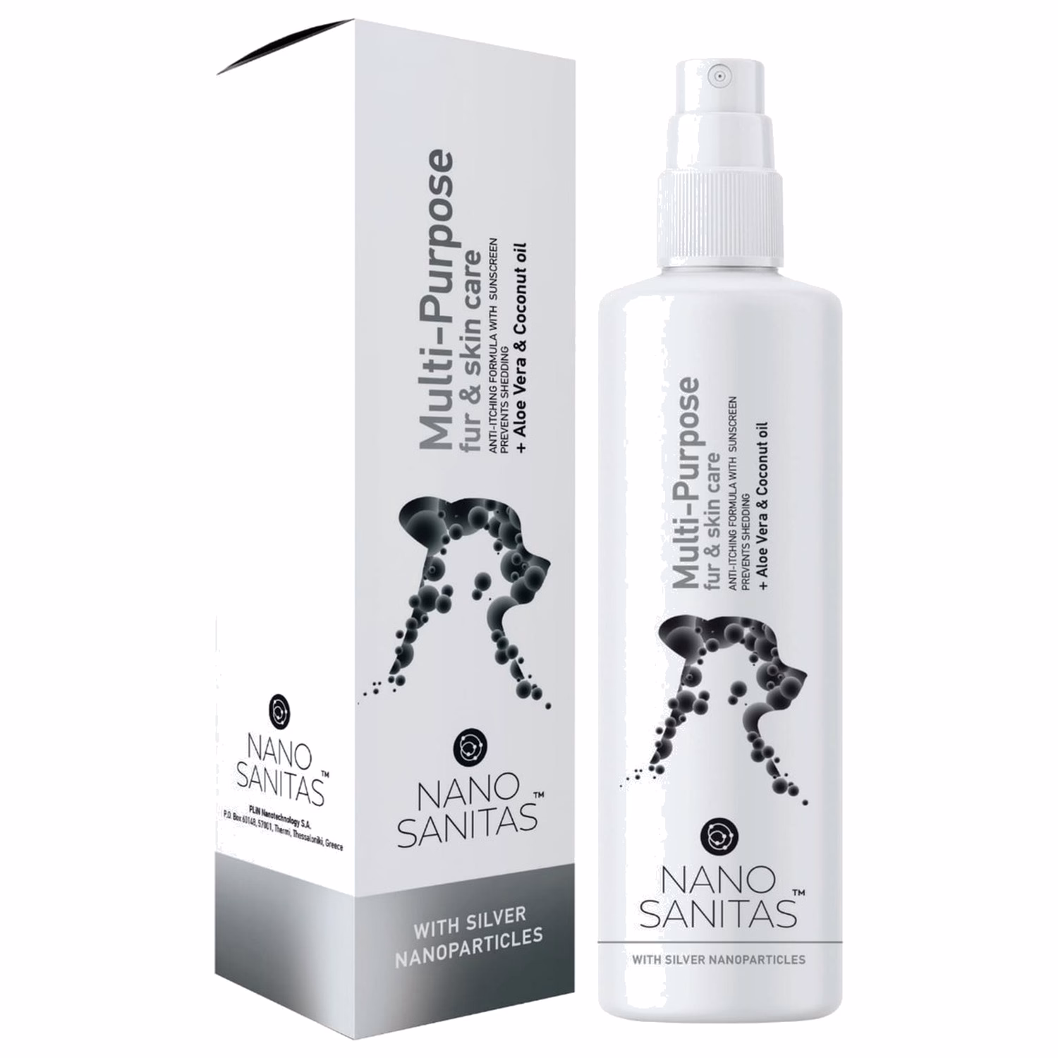 Nano Sanitas納米銀潔毛液 - 多用途4合1皮毛護理配方 (蘆薈和椰子油) 250ml
