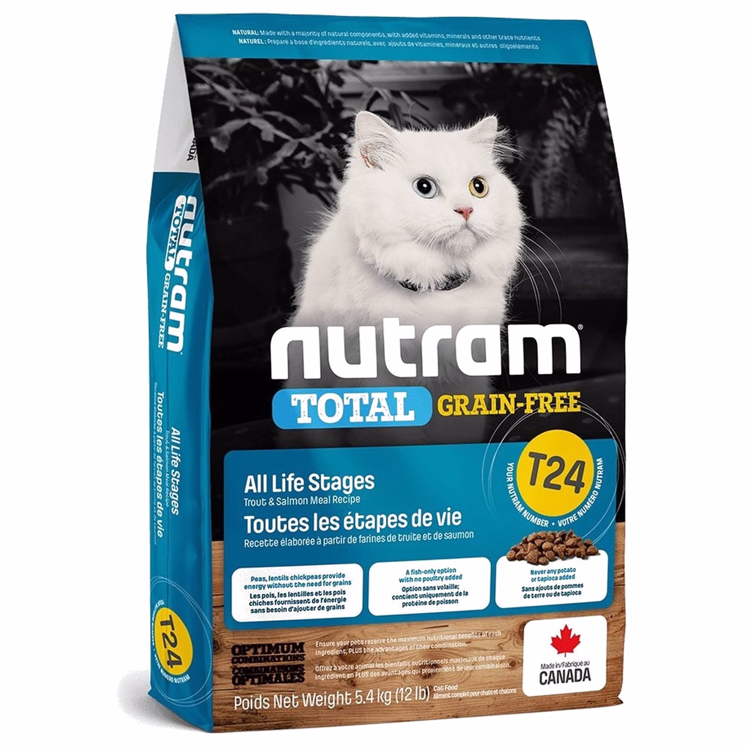 Nutram 加拿大紐頓貓乾糧 - T24 Total 無穀物 - 三文魚鱒魚配方