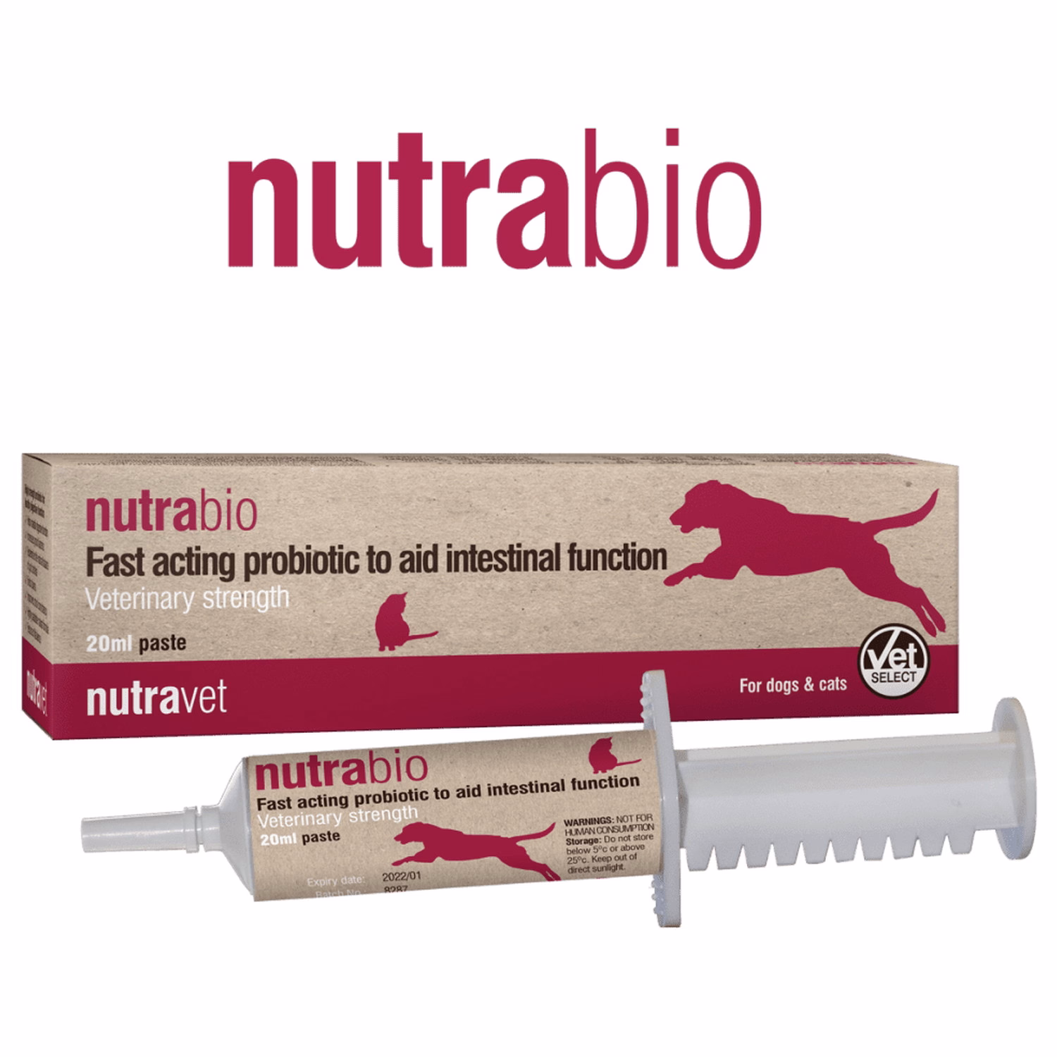 Nutrabio Fast Acting Probiotic Paste for Dogs & Cats 20ml
