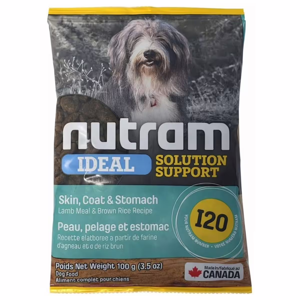 [試食裝] Nutram 加拿大紐頓狗乾糧 - I20 - 敏感腸胃，皮膚配方 100g