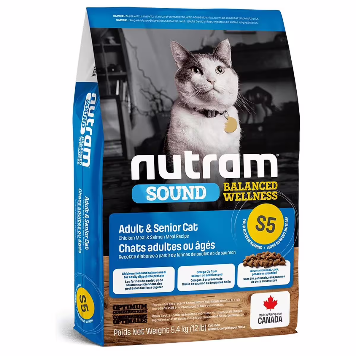 Nutram 加拿大紐頓貓乾糧 - S5 成貓老貓配方 5.4kg