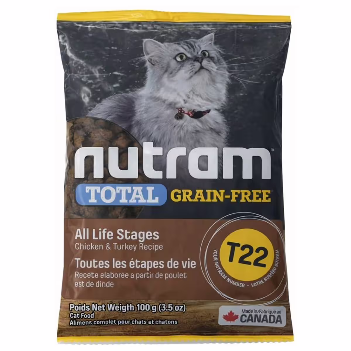 [Trial Pack] Nutram Cat Food - T22 Grain Free - Turkey & Chicken 100g