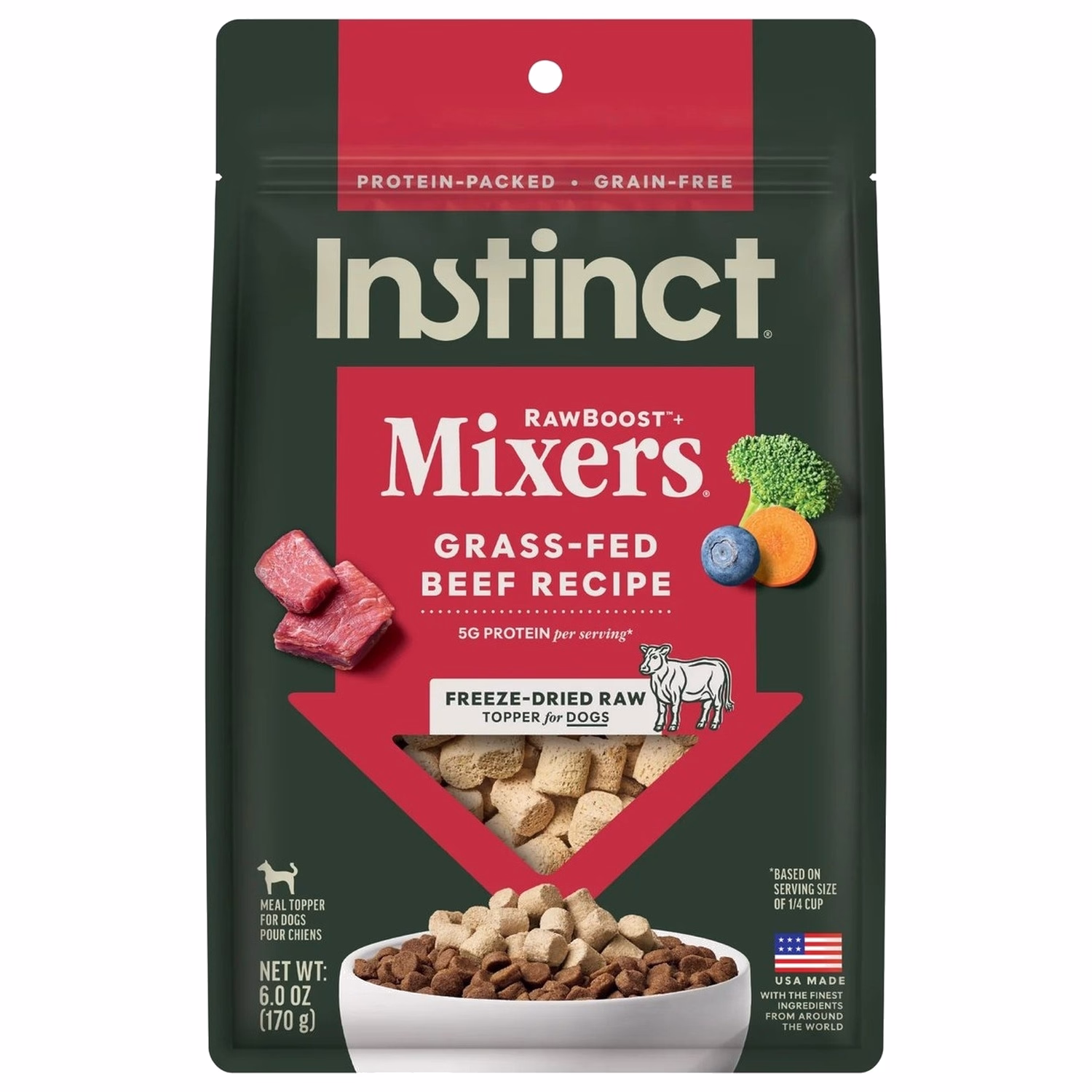 Nature's Variety Instinct Dog Food - Raw Boost Mixers - Grain Free Beef 6oz