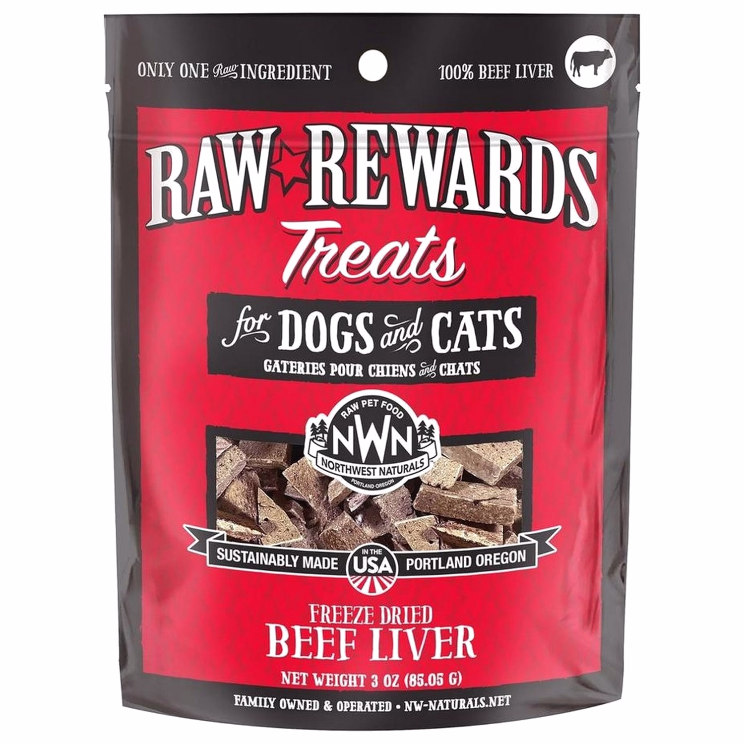 Northwest Naturals 凍乾生肉貓狗小食 - 牛肝 3oz | 85g