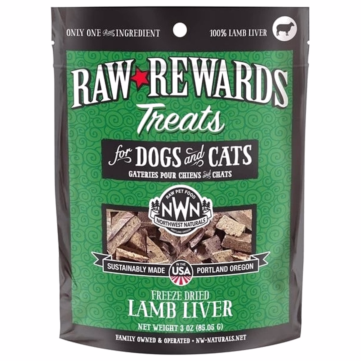 Northwest Naturals Cat & Dog Treat - Freeze Dried Lamb Liver 3oz | 85g