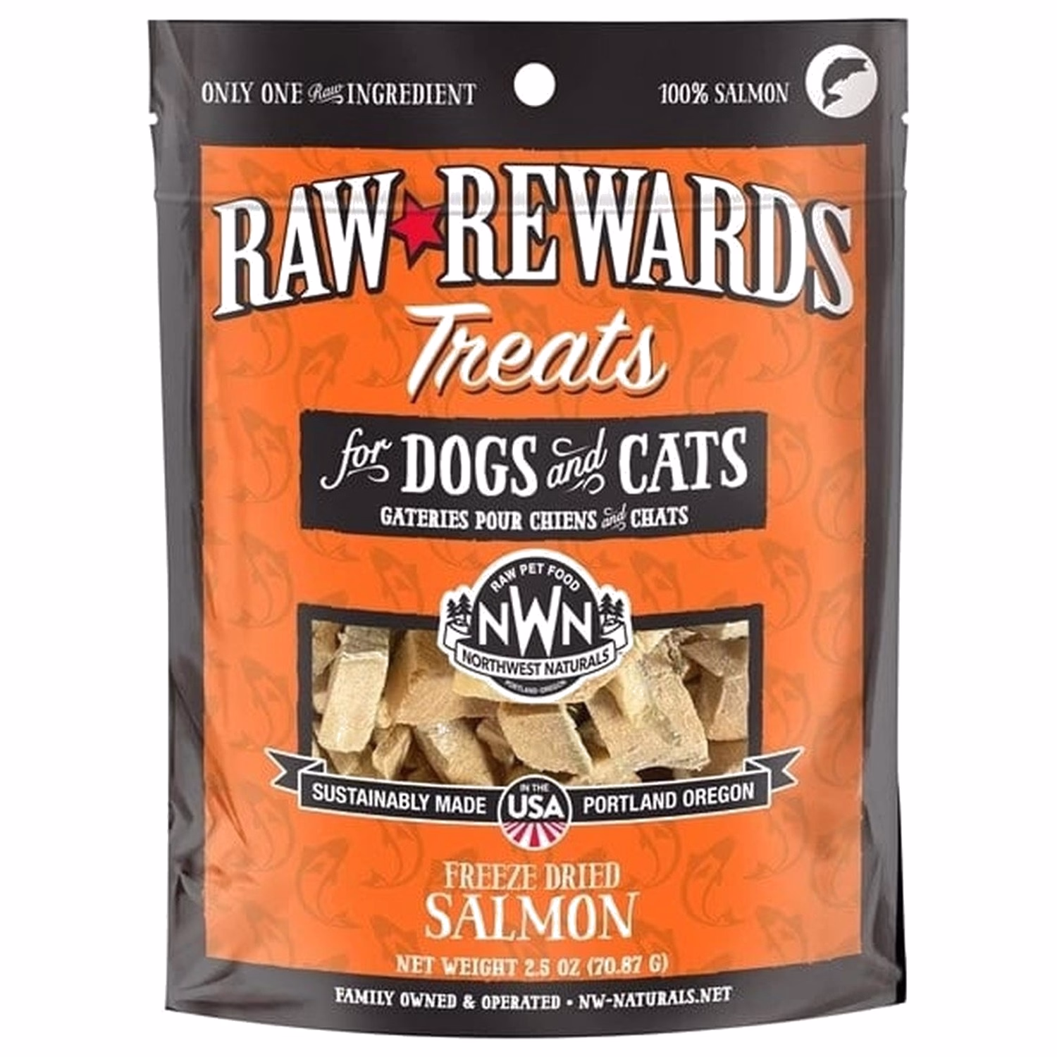 Northwest Naturals Cat & Dog Treat - Freeze Dried Salmon 2.5oz | 70g