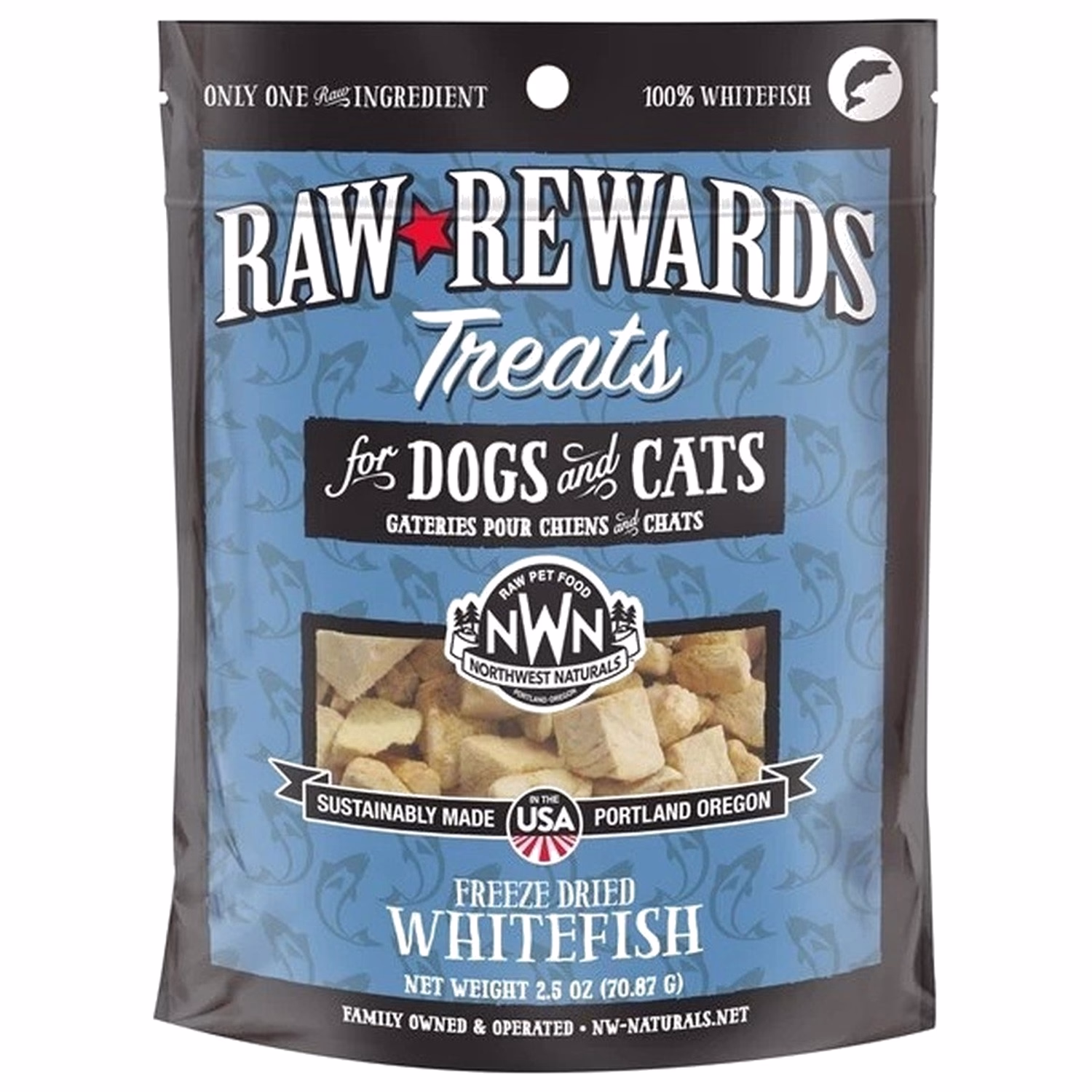 Northwest Naturals Cat & Dog Treat - Freeze Dried Whitefish 2.5oz | 70g