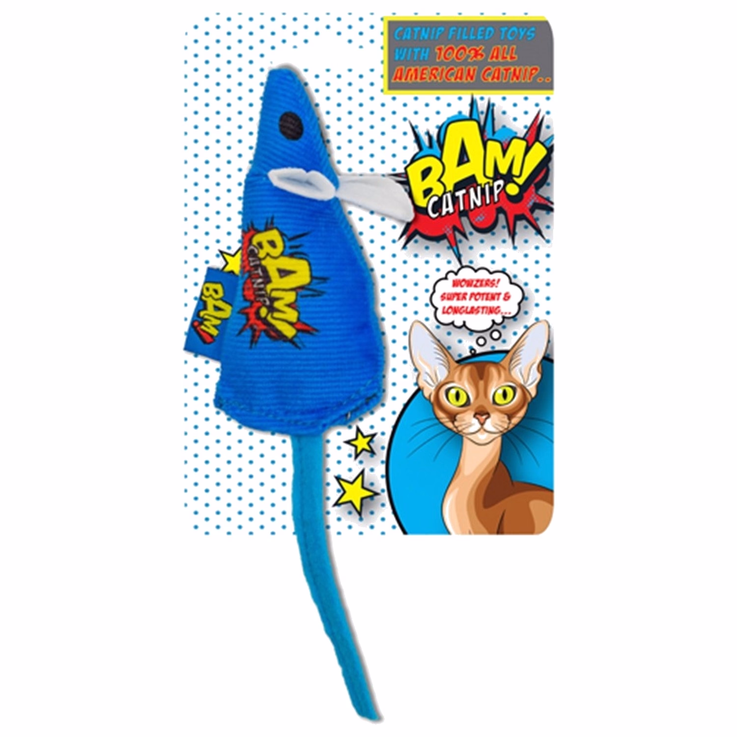BAM Cat Toy - Super Potent & Long Lasting 100% Filled American Catnip Mouse