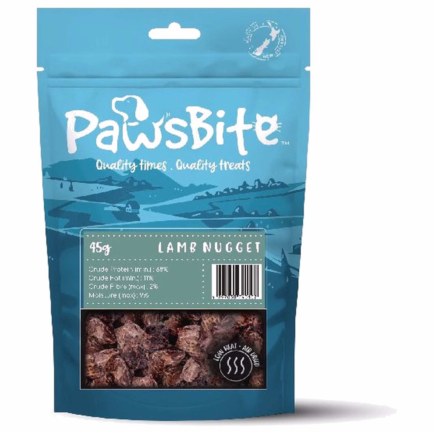 PawsBite 新西蘭貓狗小食 - 風乾脫水 - 羊肺粒 45g