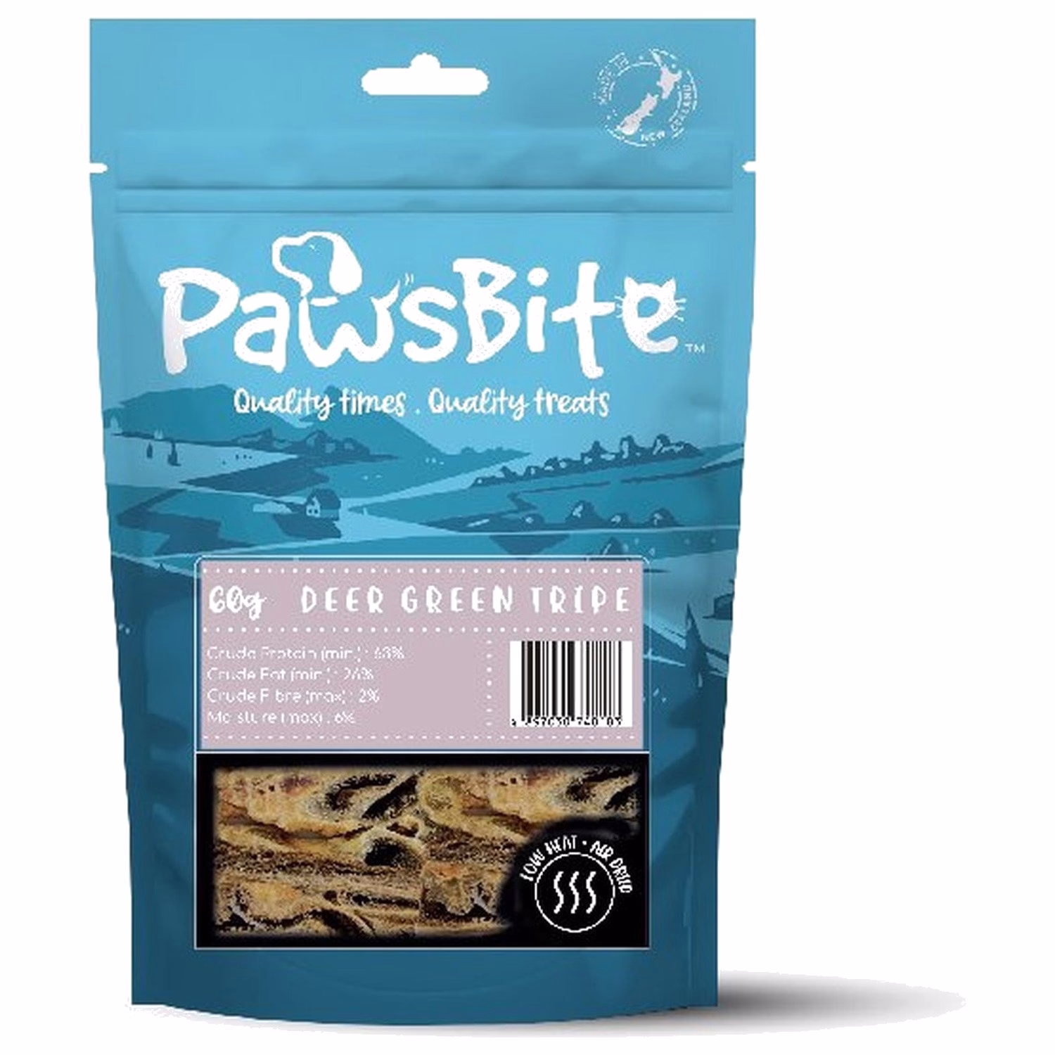 PawsBite 新西蘭貓狗小食 - 風乾脫水 - 鹿草胃 60g